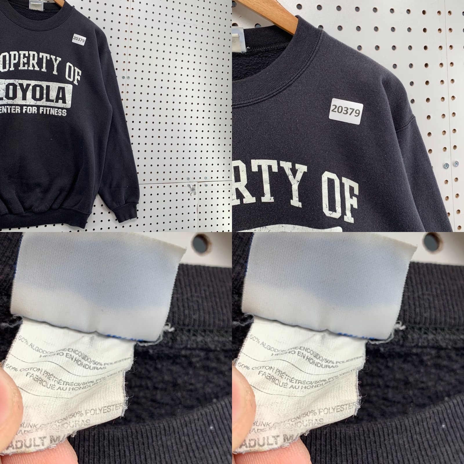 Vintage Loyola University Sweatshirt Mens Medium Black Crewneck Pullover Faded 21x27 Size US M / EU 48-50 / 2 - 9 Thumbnail