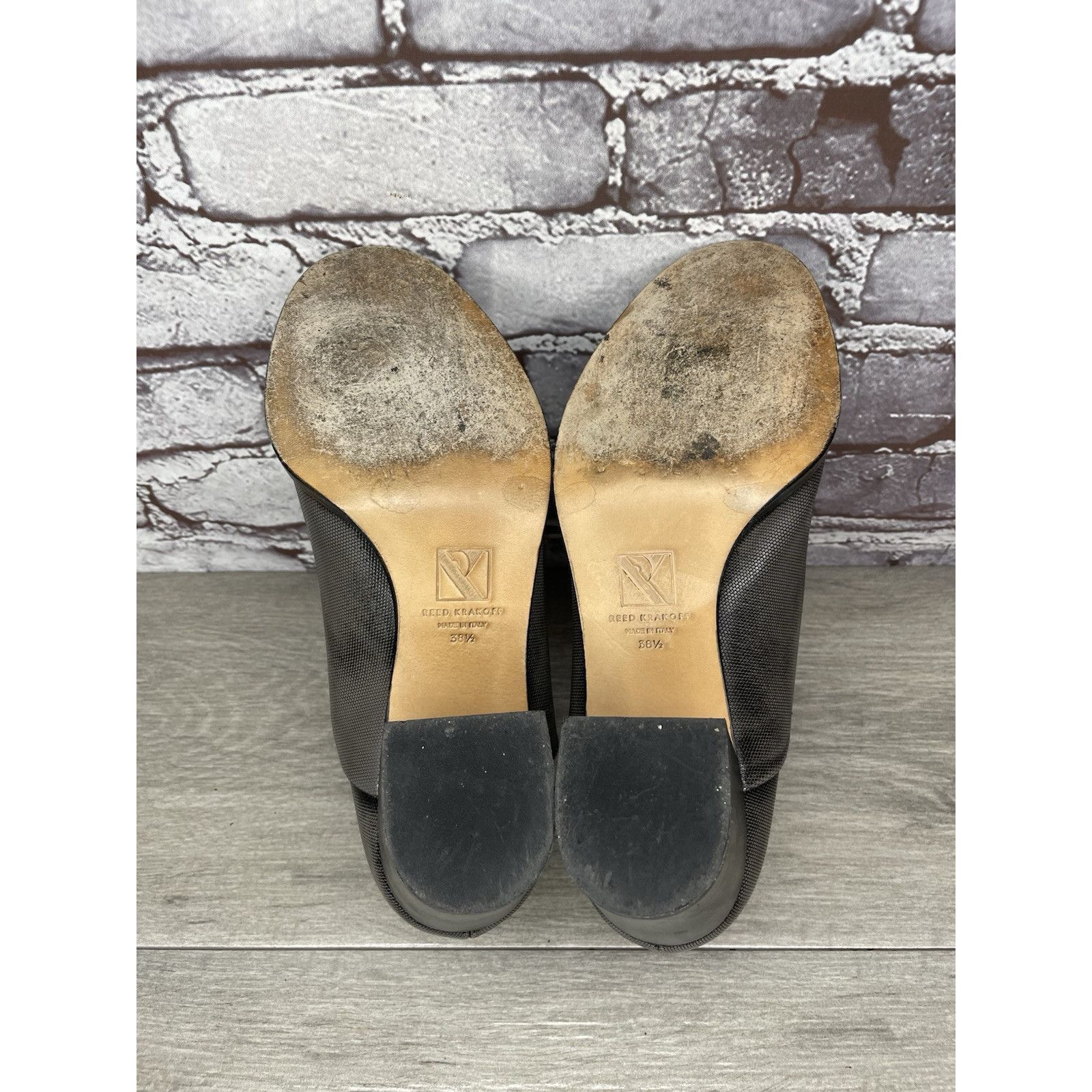 Other REED KRAKOFF Metal Gray Leather Slip On Loafer Heel Shoes Wo Size US 8 / IT 38 - 19 Thumbnail