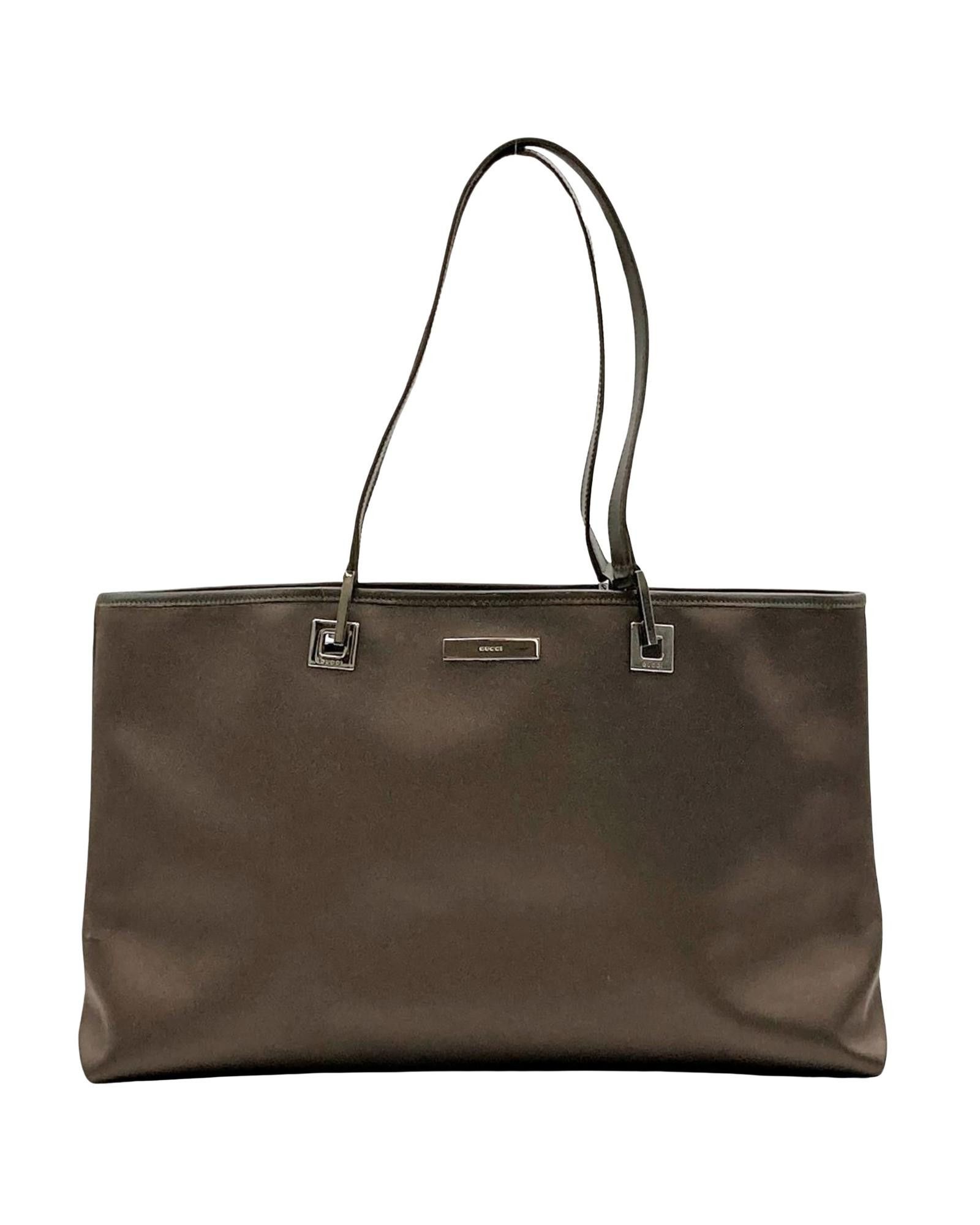 image of Gucci Luxurious Brown Satin Shoulder And Tote Bag, Women's