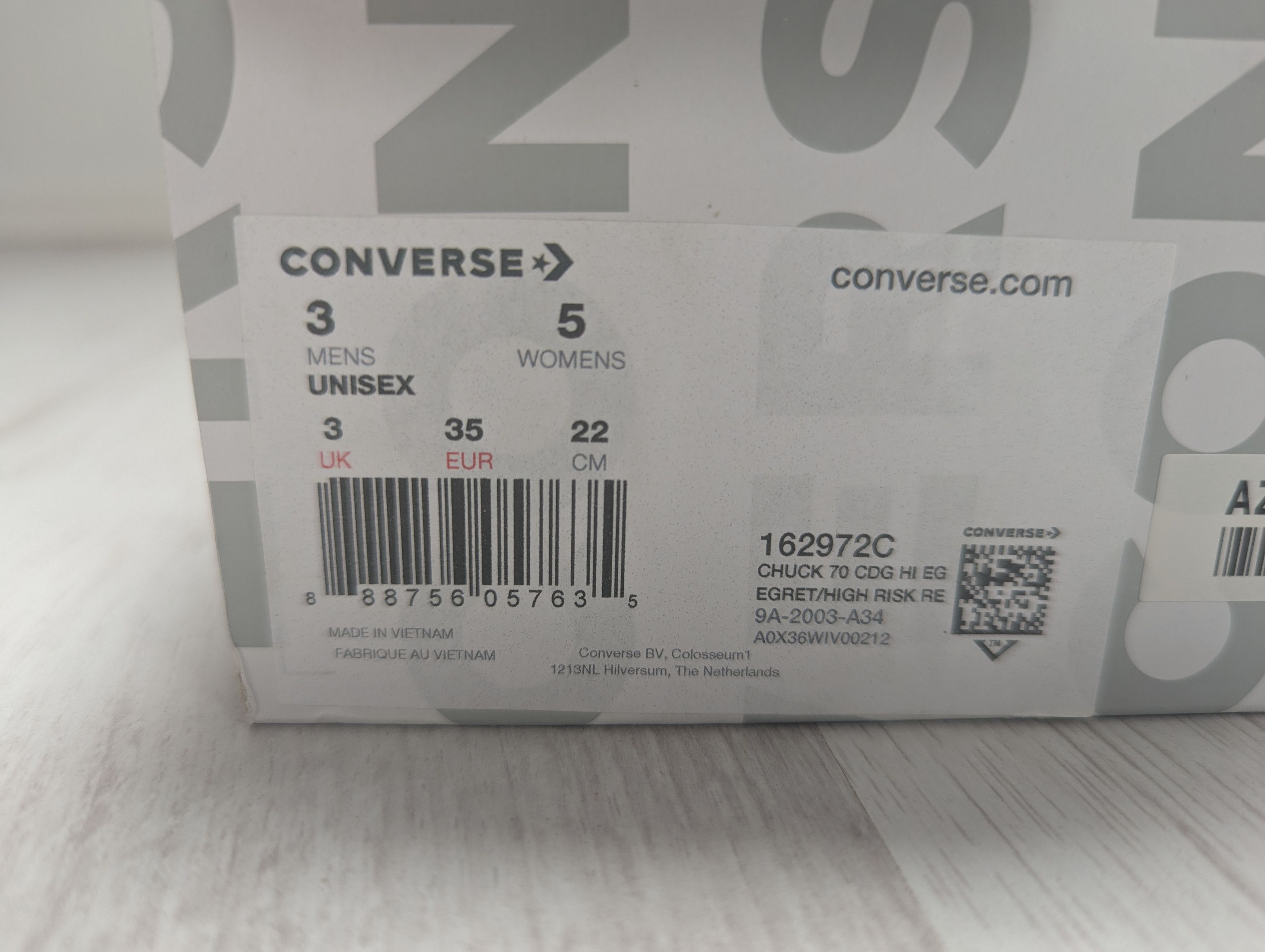 Comme des Garcons PLAY × Converse Converse Chuck Taylor All Star High Comme Garcons White Red Size US 5 / IT 35 - 12 Thumbnail