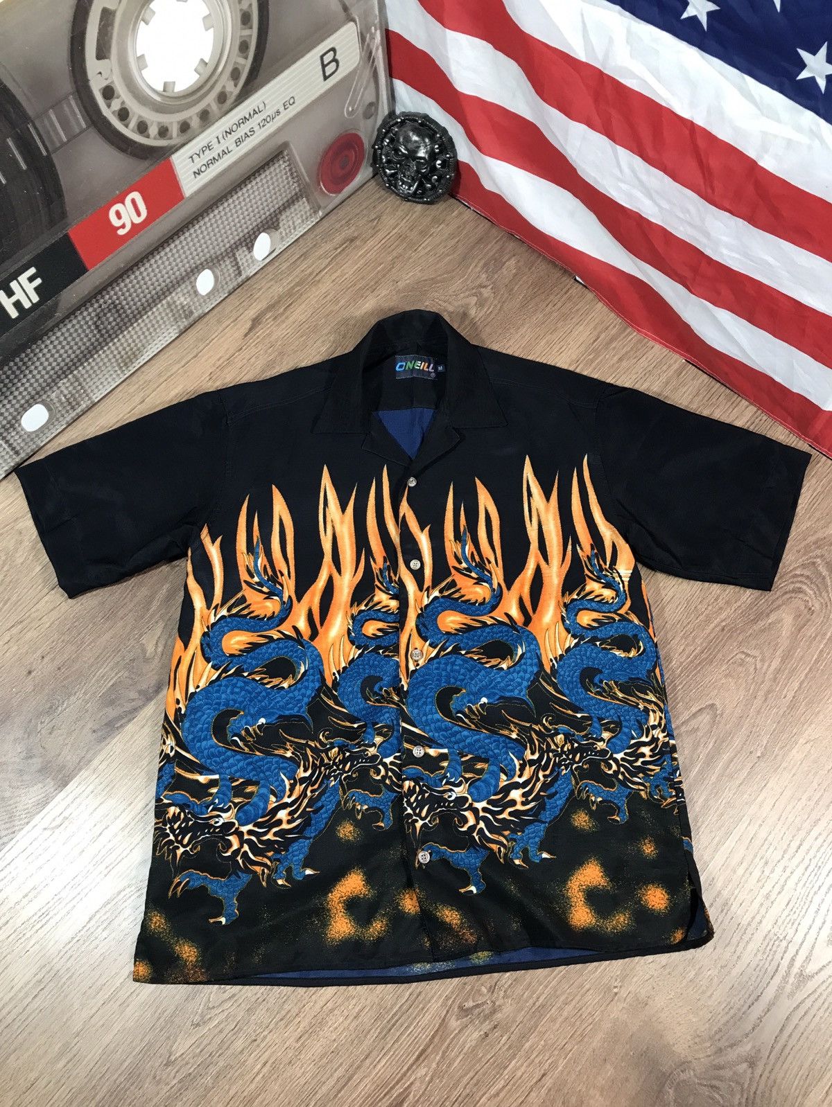 O'Neill × Vintage Silk shirt Oneill Surf Skate Retro Dragon Jspan Vintage Size US M / EU 48-50 / 2 - 1 Thumbnail