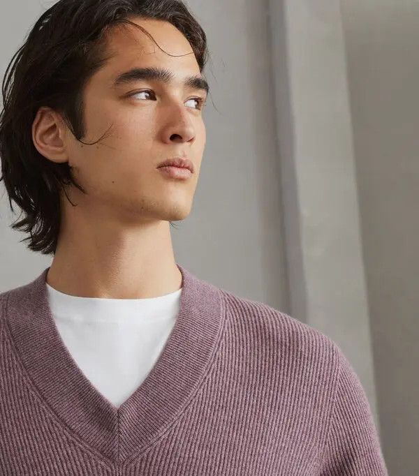 Brunello Cucinelli o1y0526 Cashmere Blend Sweater in Mauve Size US M / EU 48-50 / 2 - 2 Thumbnail