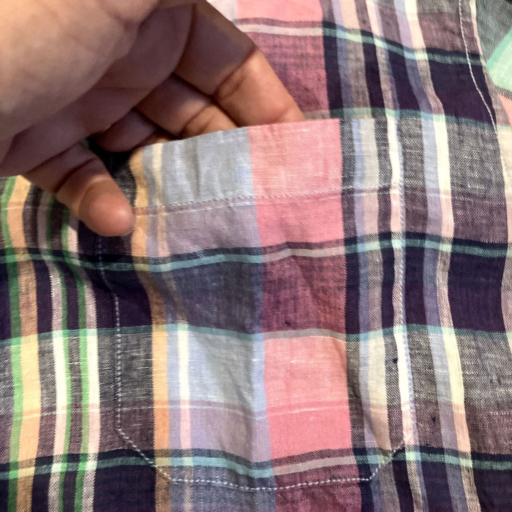 Tommy Bahama Tommy Bahama - 100% Linen - Pastel Plaid - Long Sleeve Button Down Shirt - Large - Multicolor - Button-Up - Men - Casual Beach/Pool/Sun Size US L / EU 52-54 / 3 - 2 Thumbnail