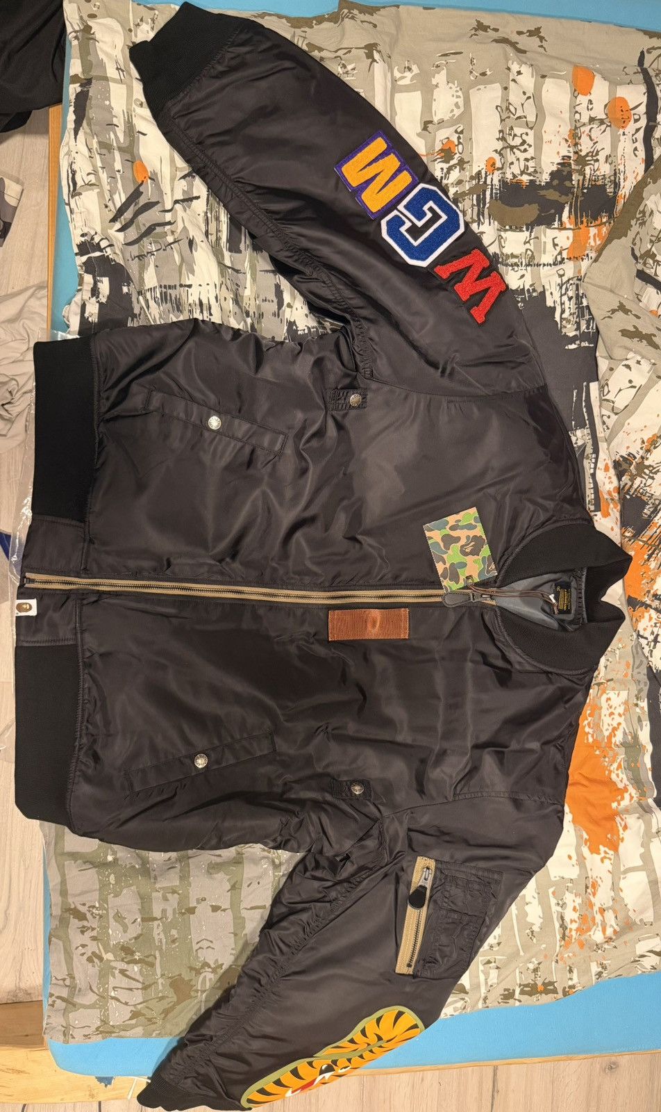 Bape Bape shark jacket ma-1 black Size US XL / EU 56 / 4 - 2 Thumbnail