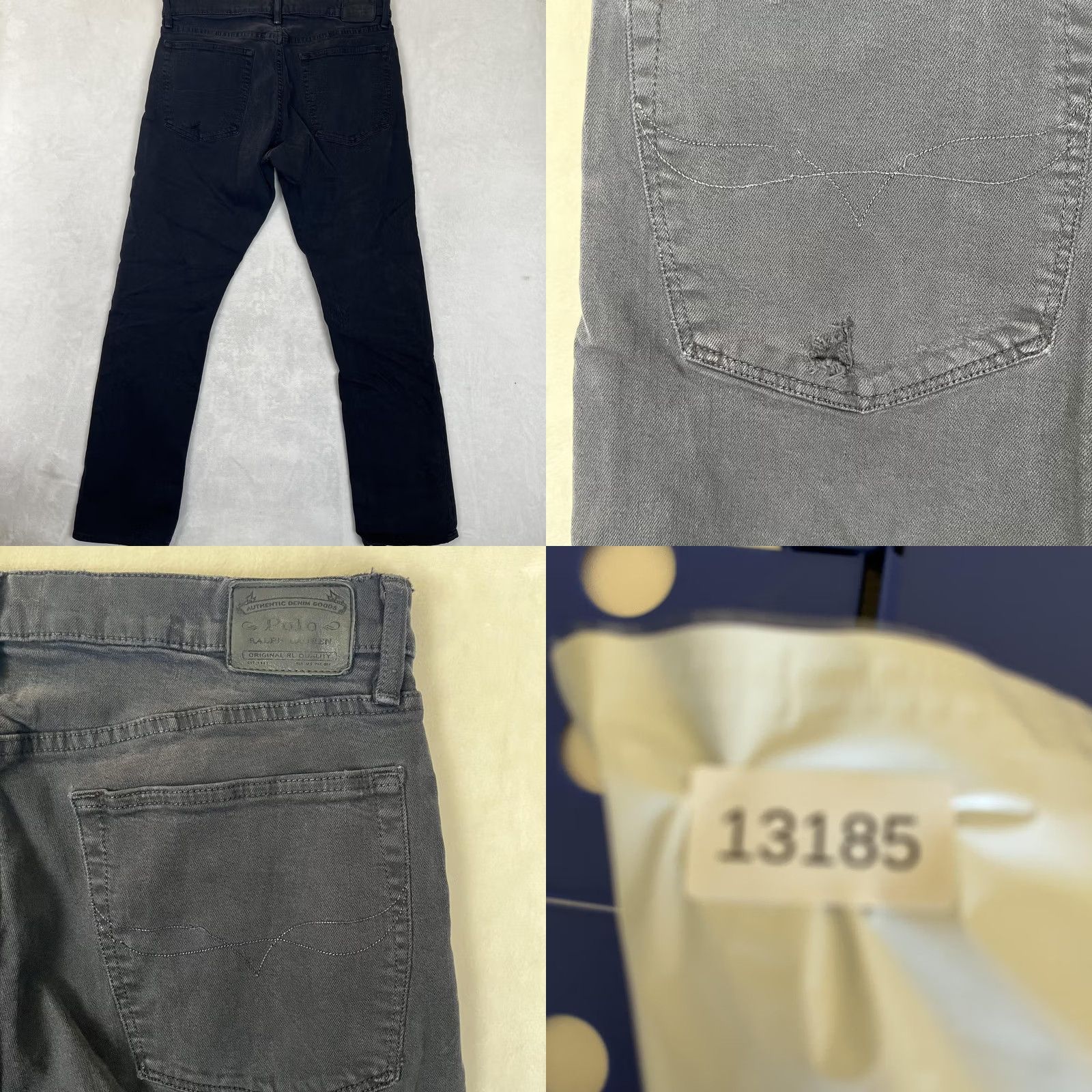 Polo Ralph Lauren Polo Ralph Lauren Hampton Relaxed Straight Jeans Mens 36x34 Charcoal Wash Denim with Stretch 5-Pocket Logo Size US M / EU 48-50 / 2 - 8 Thumbnail