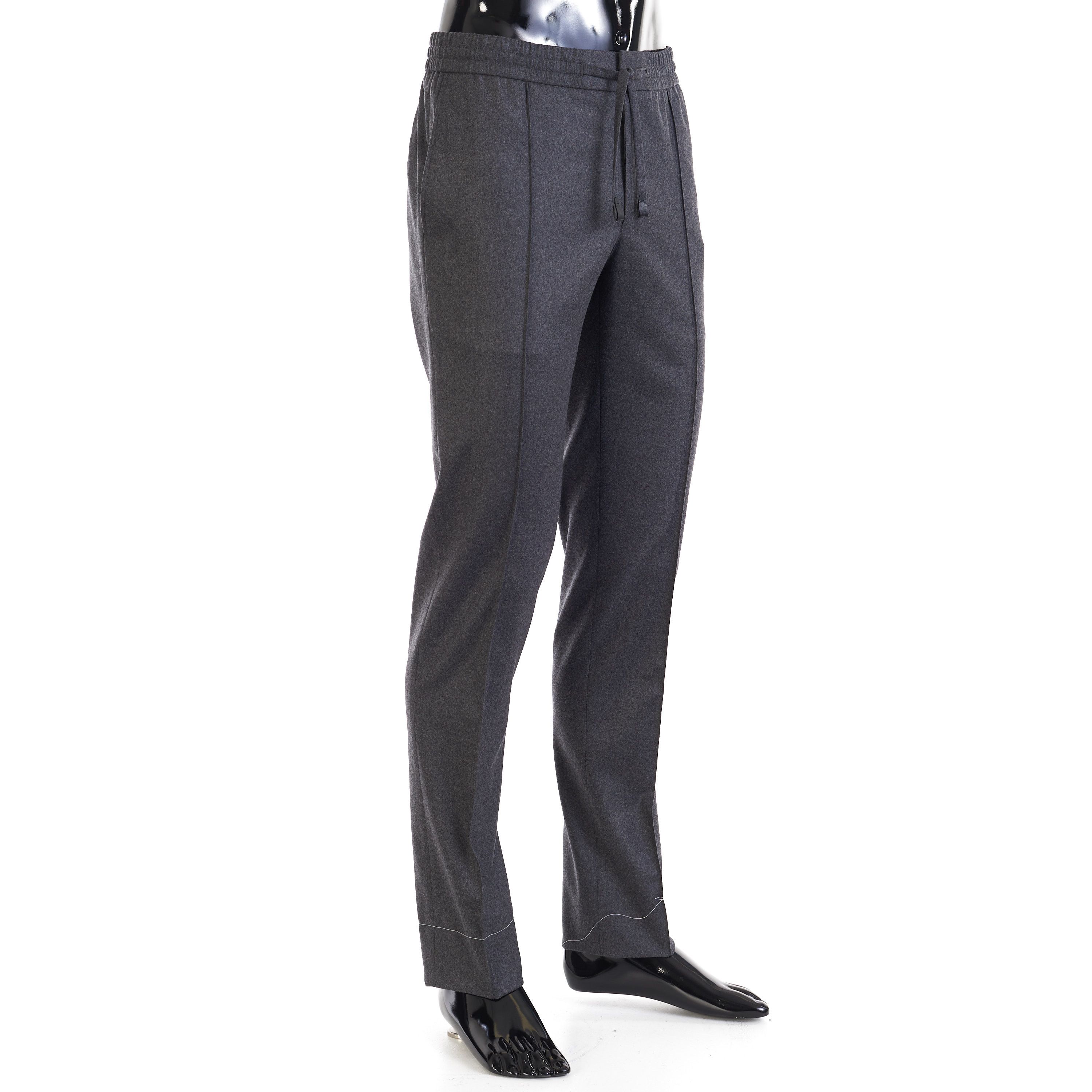 Brioni Gray Sidney Trousers - Cashmere & Wool Flannel, Drawstring Size US 32 / EU 48 - 3 Thumbnail