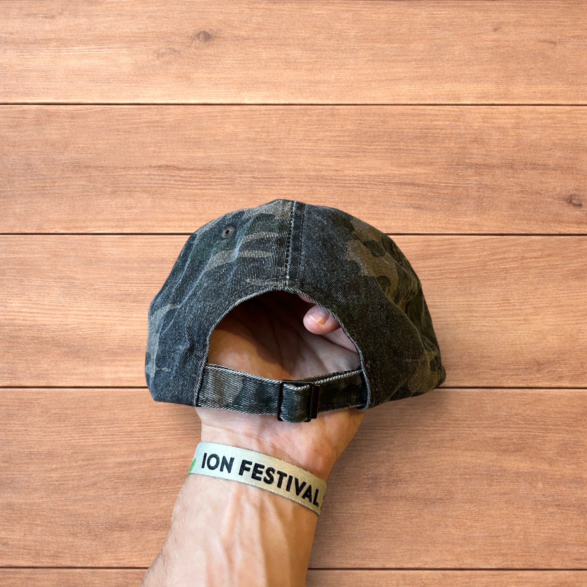 Japanese Brand Vintage style Camo military cap hat in khaki green. Size ONE SIZE - 5 Thumbnail