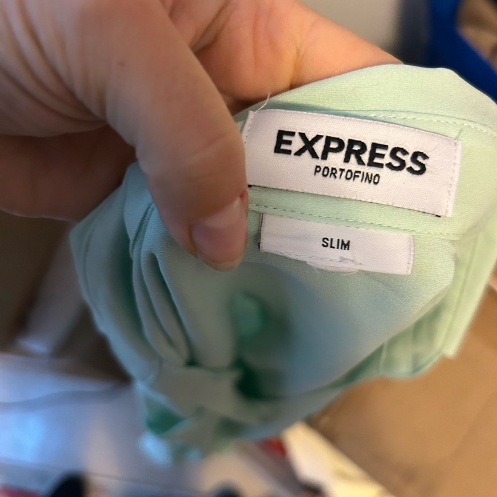 Express Express Mint Green Slim Portofino Shirt Size S / US 4 / IT 40 - 3 Thumbnail
