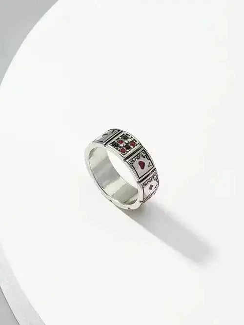 Ring Of Fire Retro Punk Gothic Silver Ring Size ONE SIZE - 2 Thumbnail