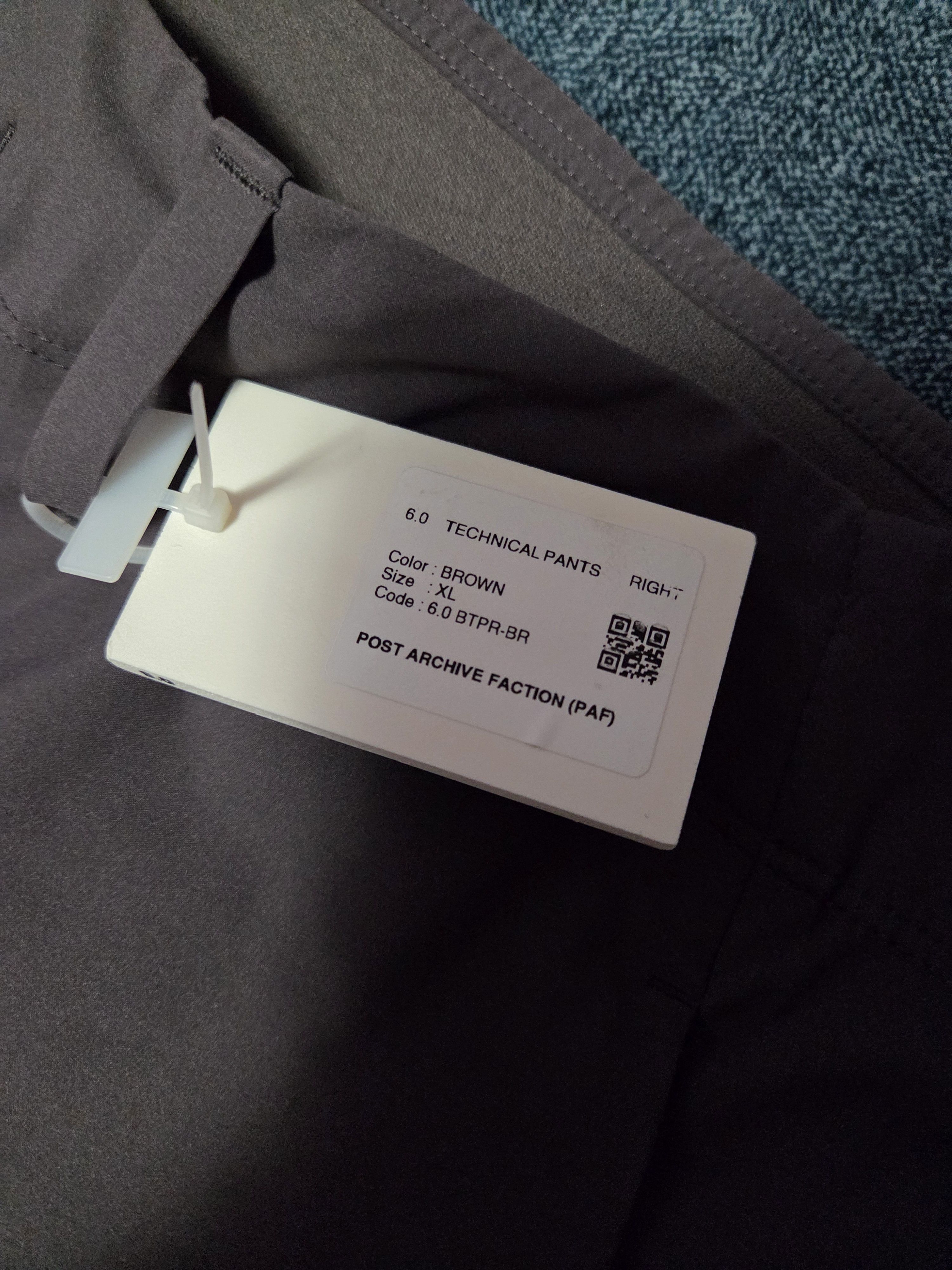 POST ARCHIVE FACTION (PAF) Post Archive technical pants 6.0 Right BROWN Size US 36 / EU 52 - 4 Thumbnail
