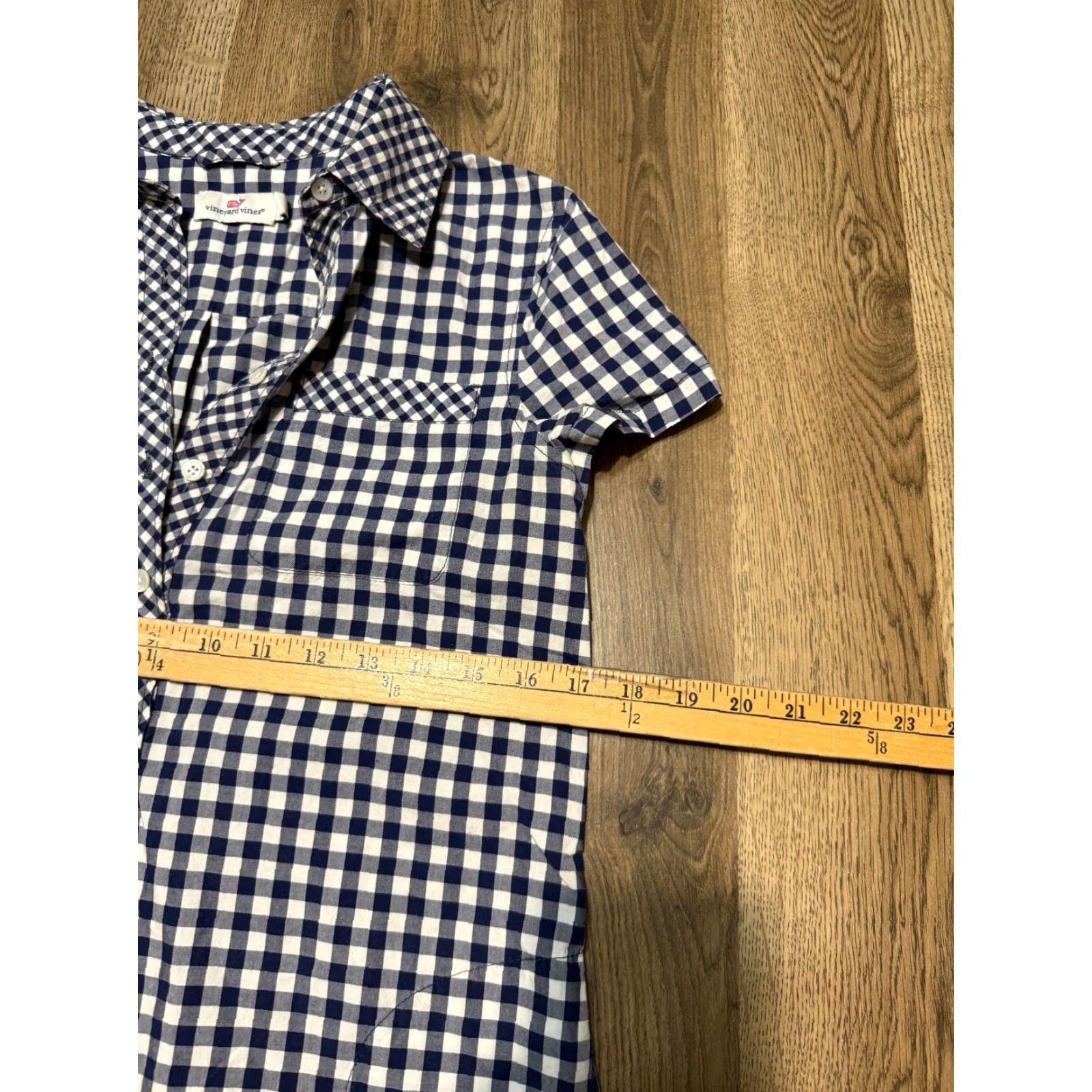 Vineyard Vines VINEYARD VINES Dress Shirt Dress 2 Blue White Checkered Womens 1/4 Button Short Sleeve Vintage: No Size XS / US 0-2 / IT 36-38 - 5 Thumbnail