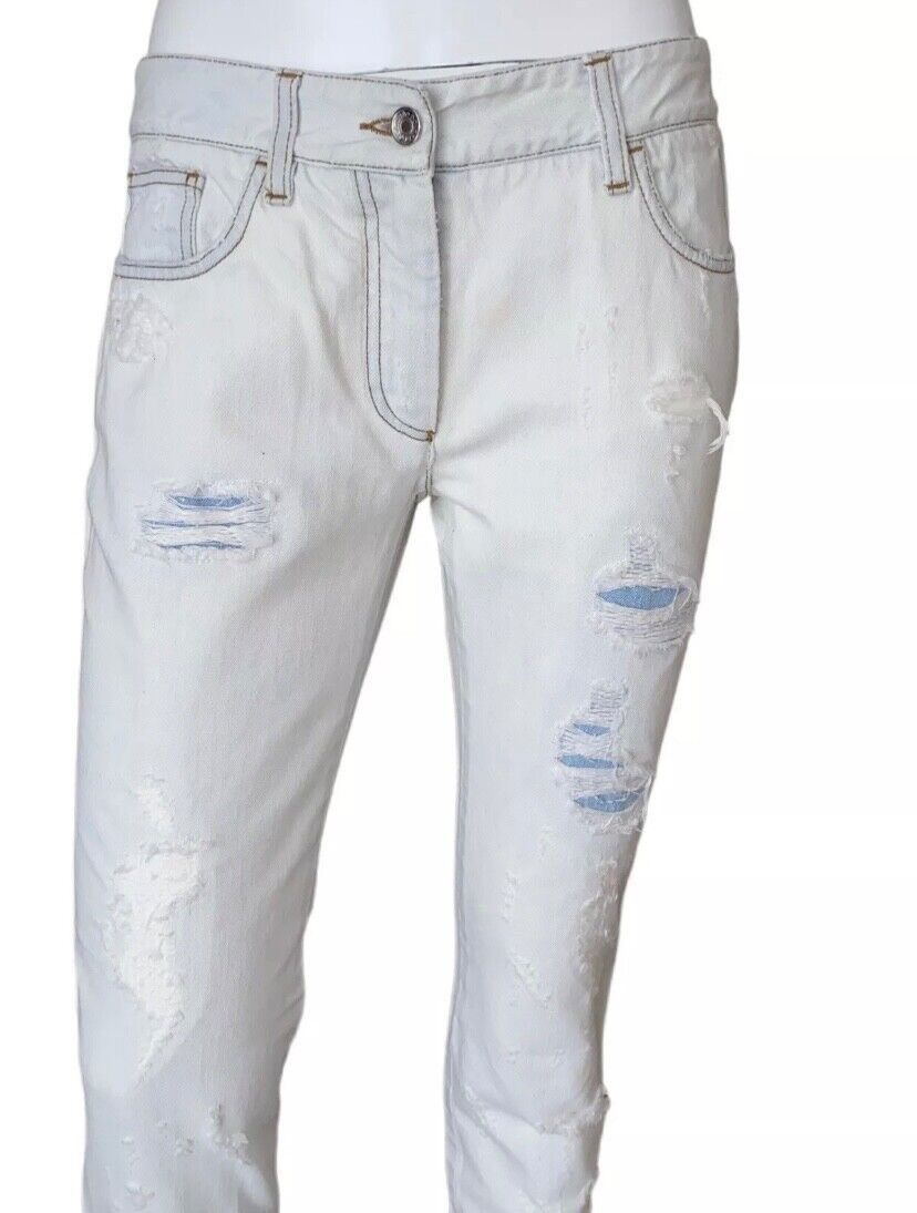 Dolce & Gabbana DOLCE & GABBANA DISTRESSED SKINNY WHITE JEANS SIZE 42 Size 28" / US 6 / IT 42 - 2 Thumbnail