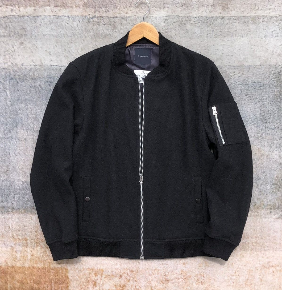 RAGEBLUE Rageblue Australian Merino Wool Ma-1 Blouson Bomber Jacket Size US L / EU 52-54 / 3 - 6 Thumbnail