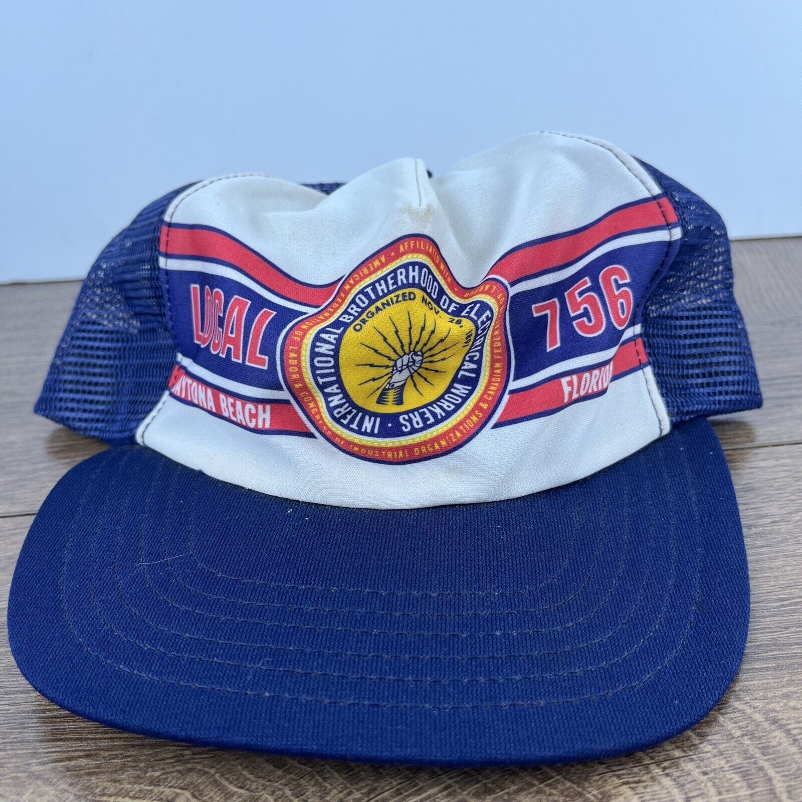 Other Daytona Beach Florida Local 756 Hat Blue Adjustable Hat Adul Size ONE SIZE - 2 Thumbnail