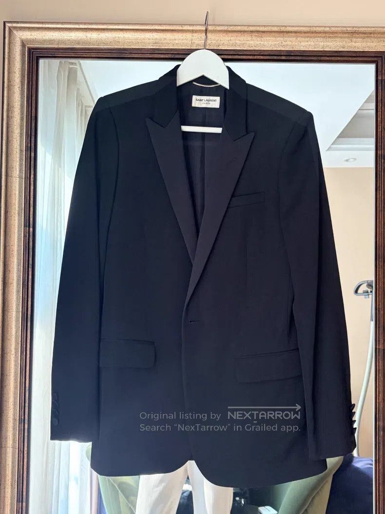 Saint Laurent Paris Saint Laurent Paris Classic Black Smoking Suit Jacket Size US M / EU 48-50 / 2 - 1 Thumbnail