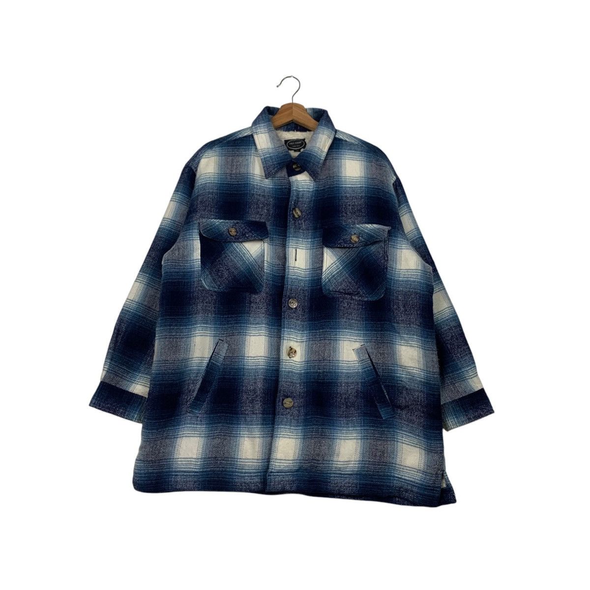 Flannel HILL CROP Shadow Plaid Fleece Lined Flannel Jacket #2187-C97 Size US L / EU 52-54 / 3 - 1 Thumbnail