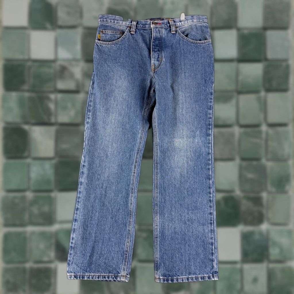 Vintage Vintage Diamond Gusset Jeans Mens 34 x 29 Blue Denim Straight Leg Made in USA Jeans Regular 34 Blue USA City College Geek Grunge USA Men Size US 34 / EU 50 - 1 Thumbnail