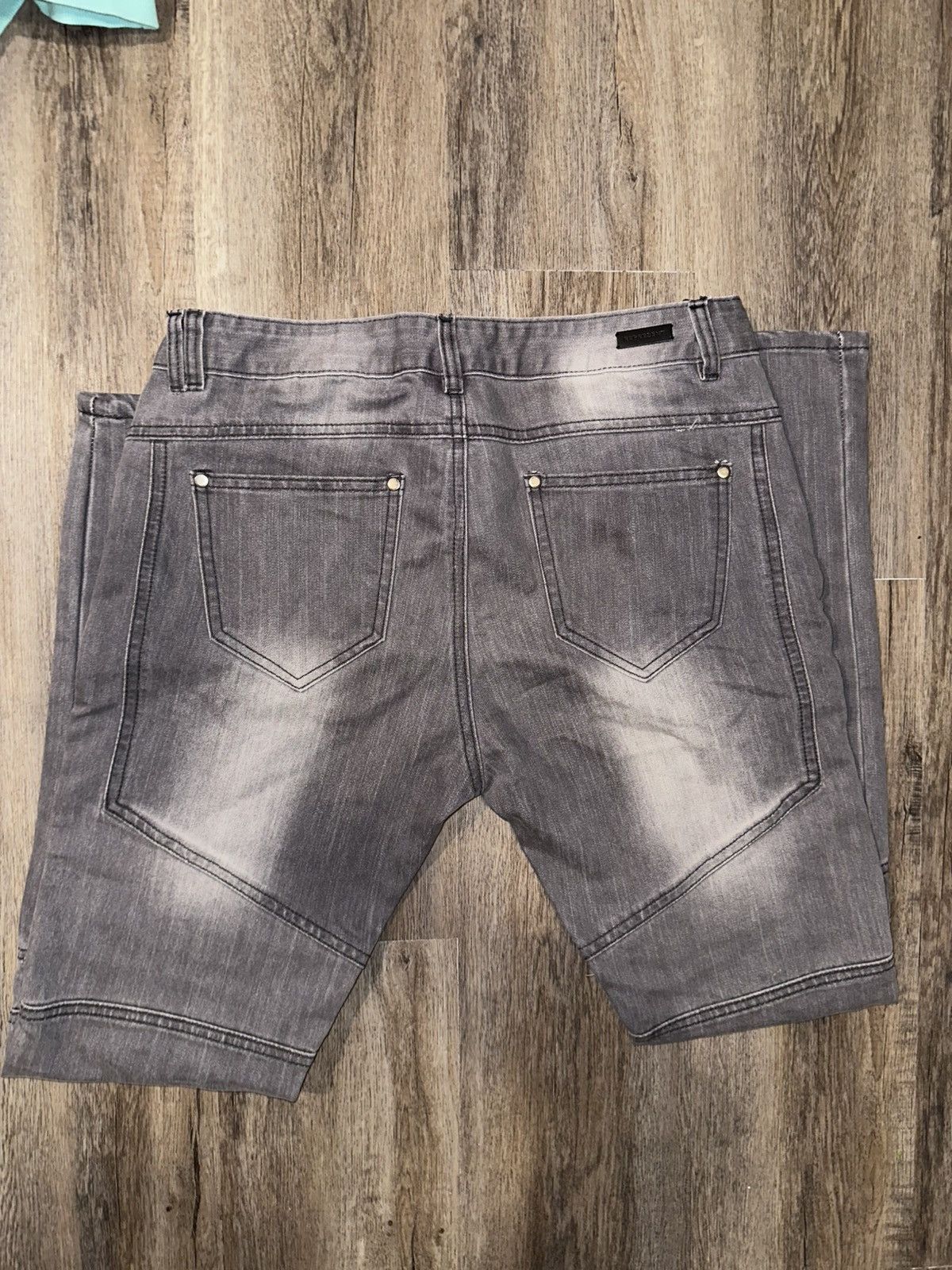 Represent Clo. Represent Moto Biker Skinny Jeans – Size 34 – Washed Grey Size US 34 / EU 50 - 2 Thumbnail