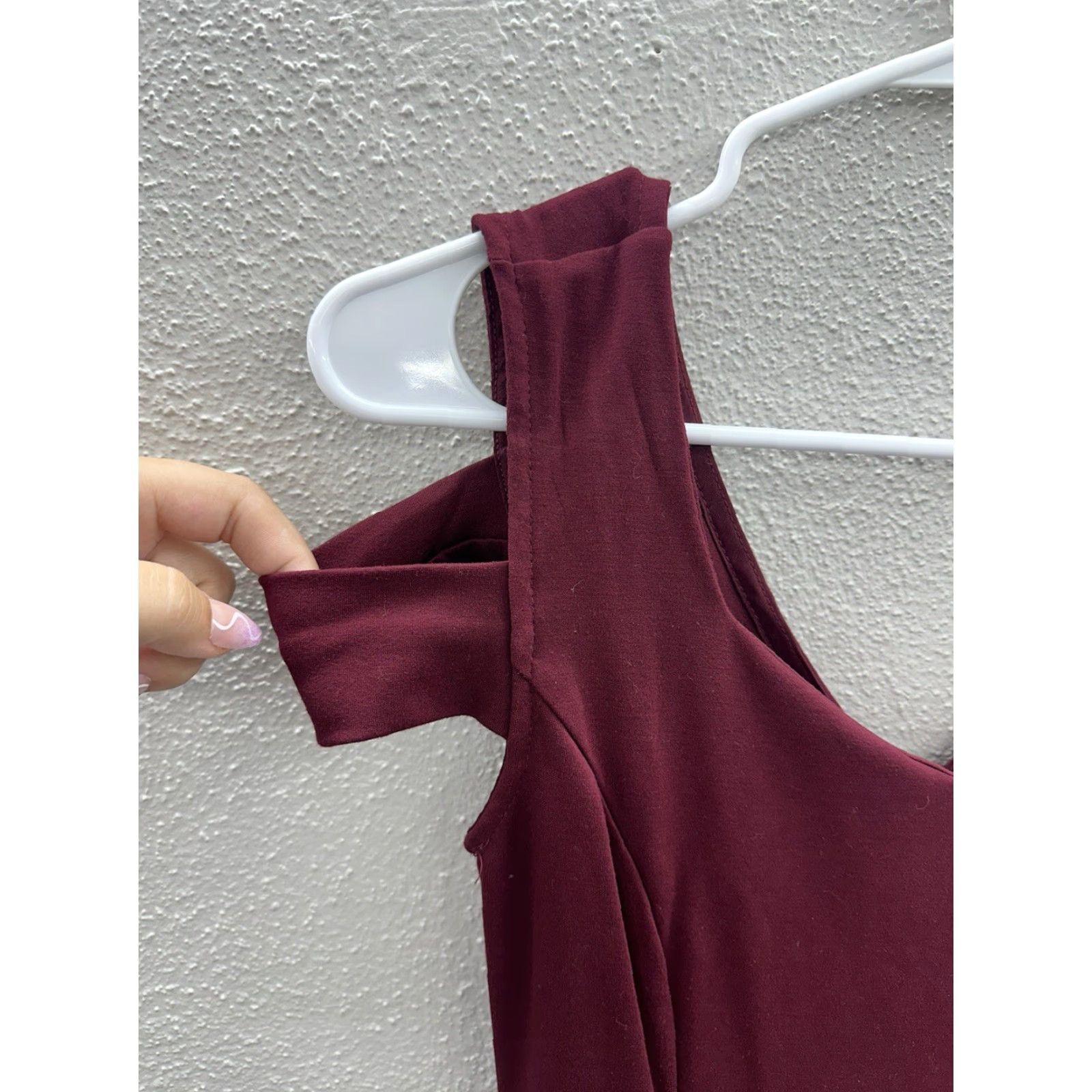 Vintage InsNova Womens Dress XS Maroon Cold Shoulder Sleeveless V-Neck Dress Short Sleeve No? Size XS / US 0-2 / IT 36-38 - 2 Thumbnail