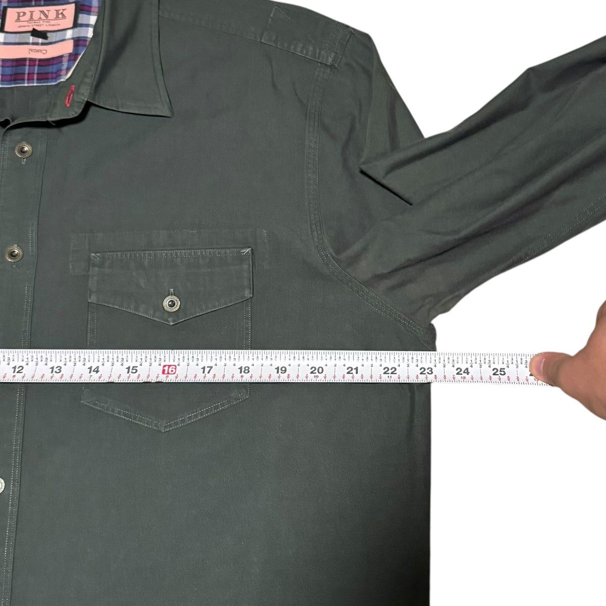 Thomas Pink Thomas Pink Casual Solid Green Button Down Shirt Men's Large Size US L / EU 52-54 / 3 - 7 Thumbnail