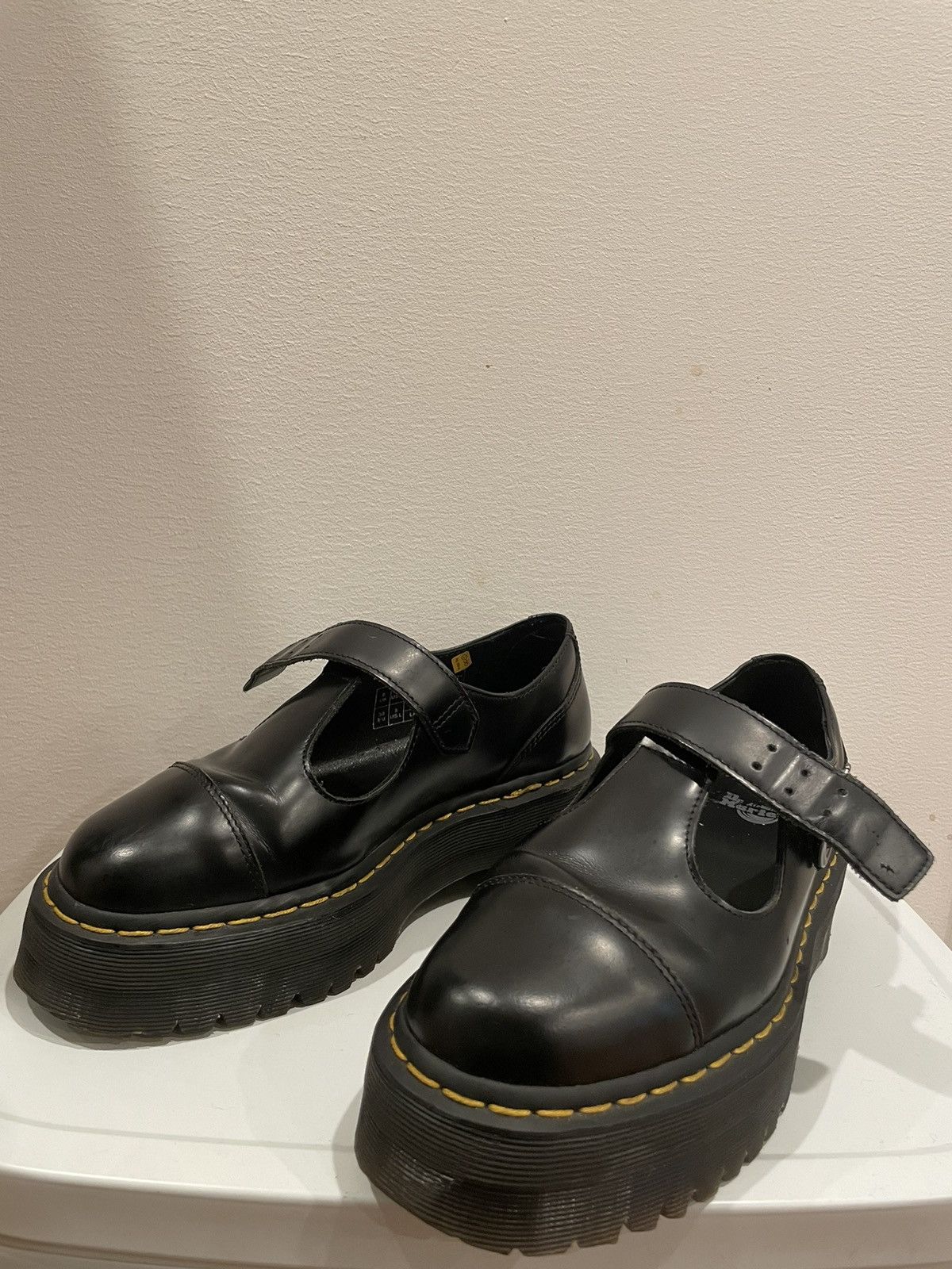 image of Dr Martens Dr. Martens Bex Mary Jane Shoes in Black, Women's (Size 8)