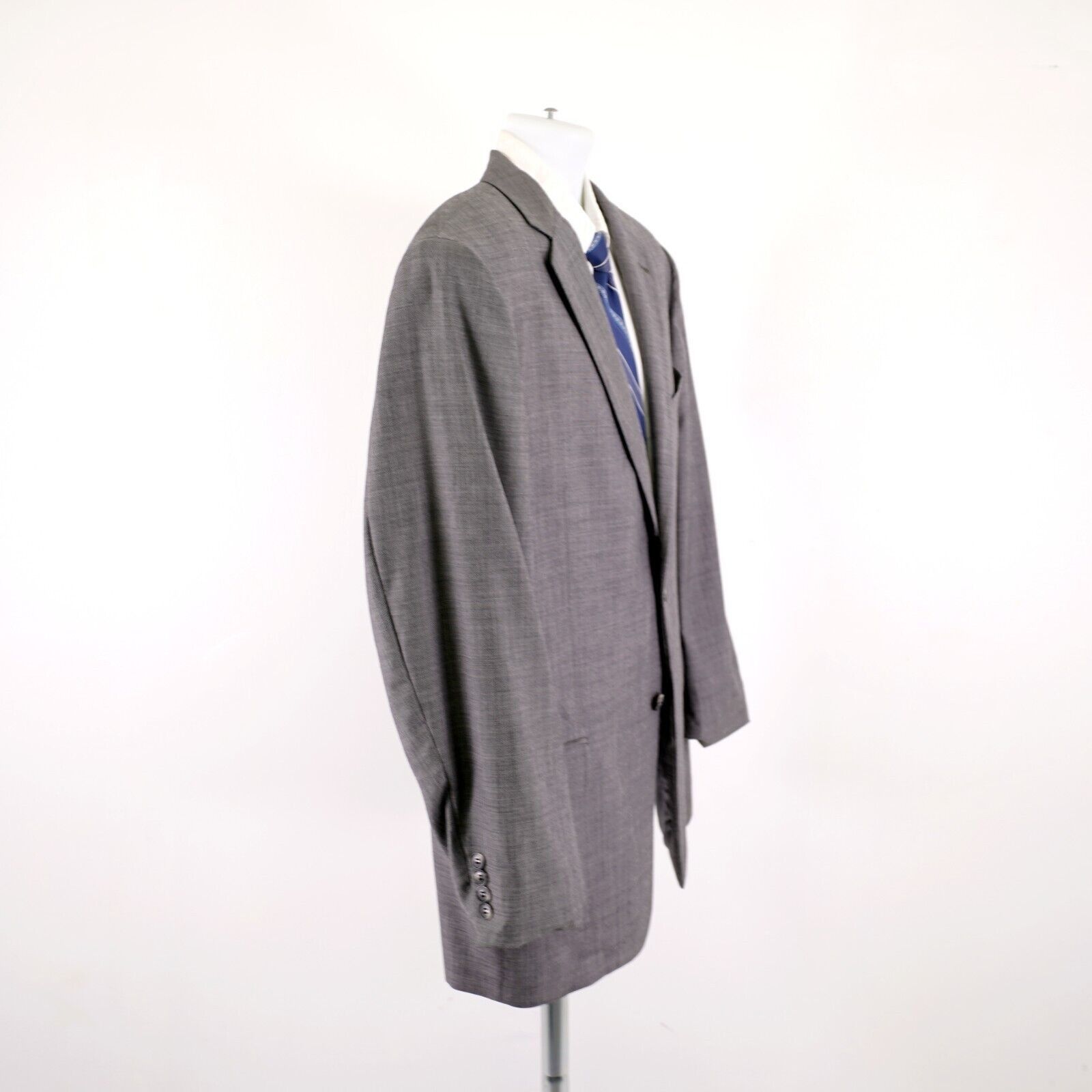 Joseph Abboud Joseph Abboud Tollegno 1900 Super 120s Wool Gray Sharkskin 4 Size 42R - 7 Thumbnail