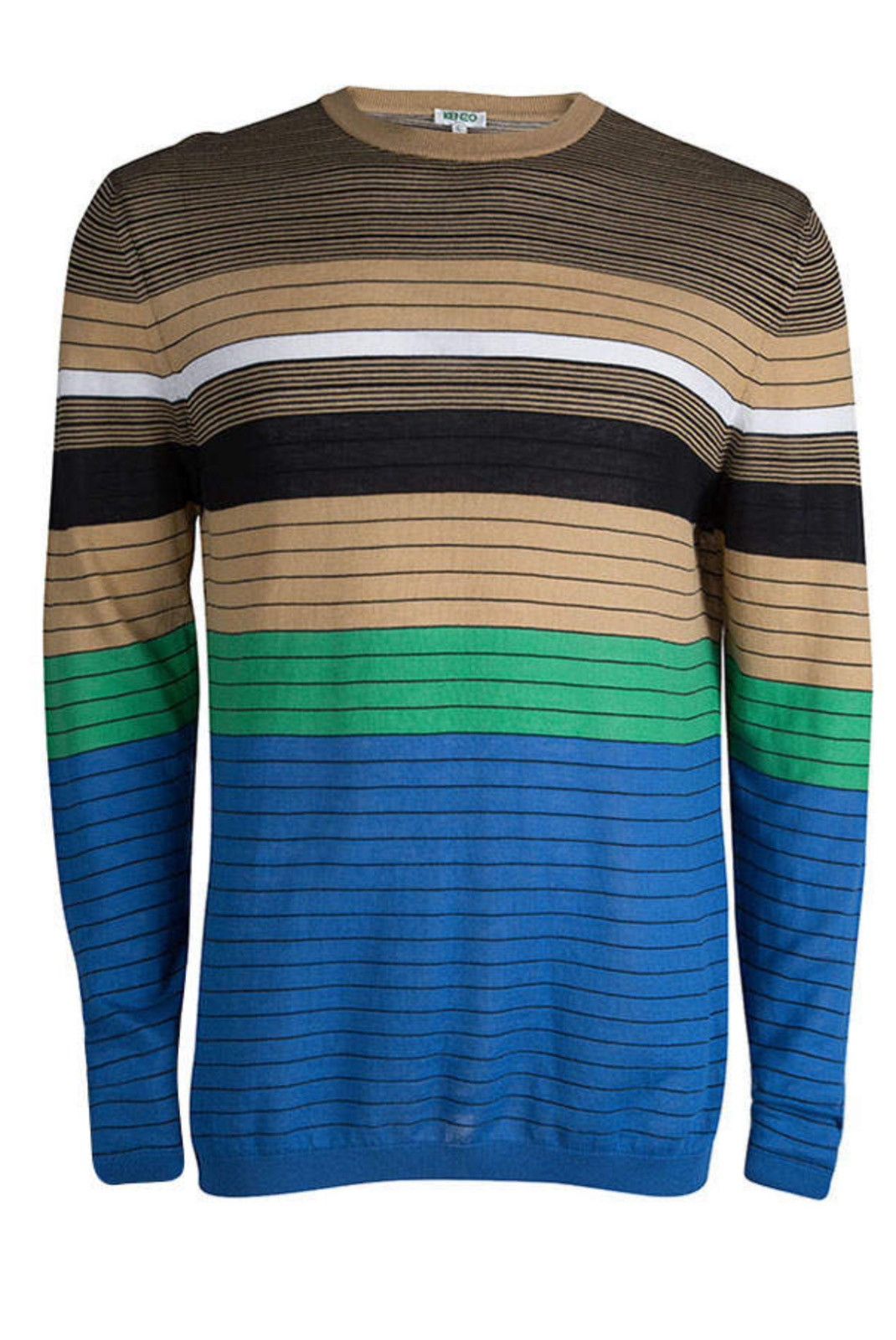 Kenzo Kenzo Multicolor Striped Crewneck Knit Sweater Size US XS / EU 42 / 0 - 1 Thumbnail