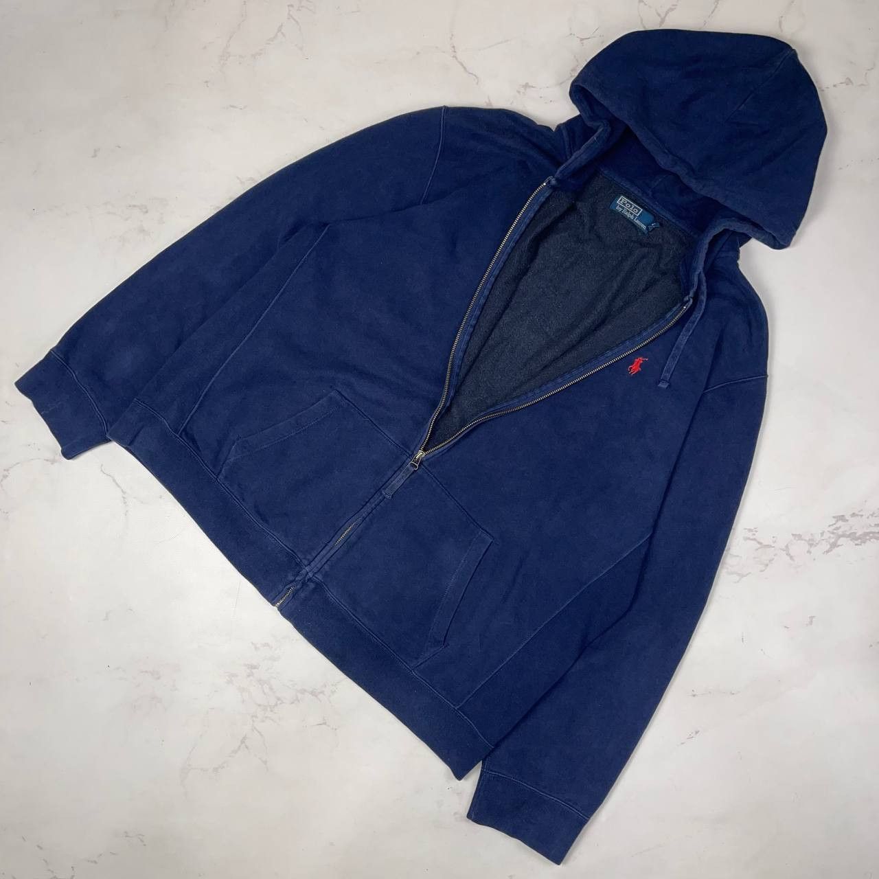 Polo Ralph Lauren Ralph Lauren Polo Zip Up Hoodie Pony Y2K Navy Blue Size US XXL / EU 58 / 5 - 3 Thumbnail