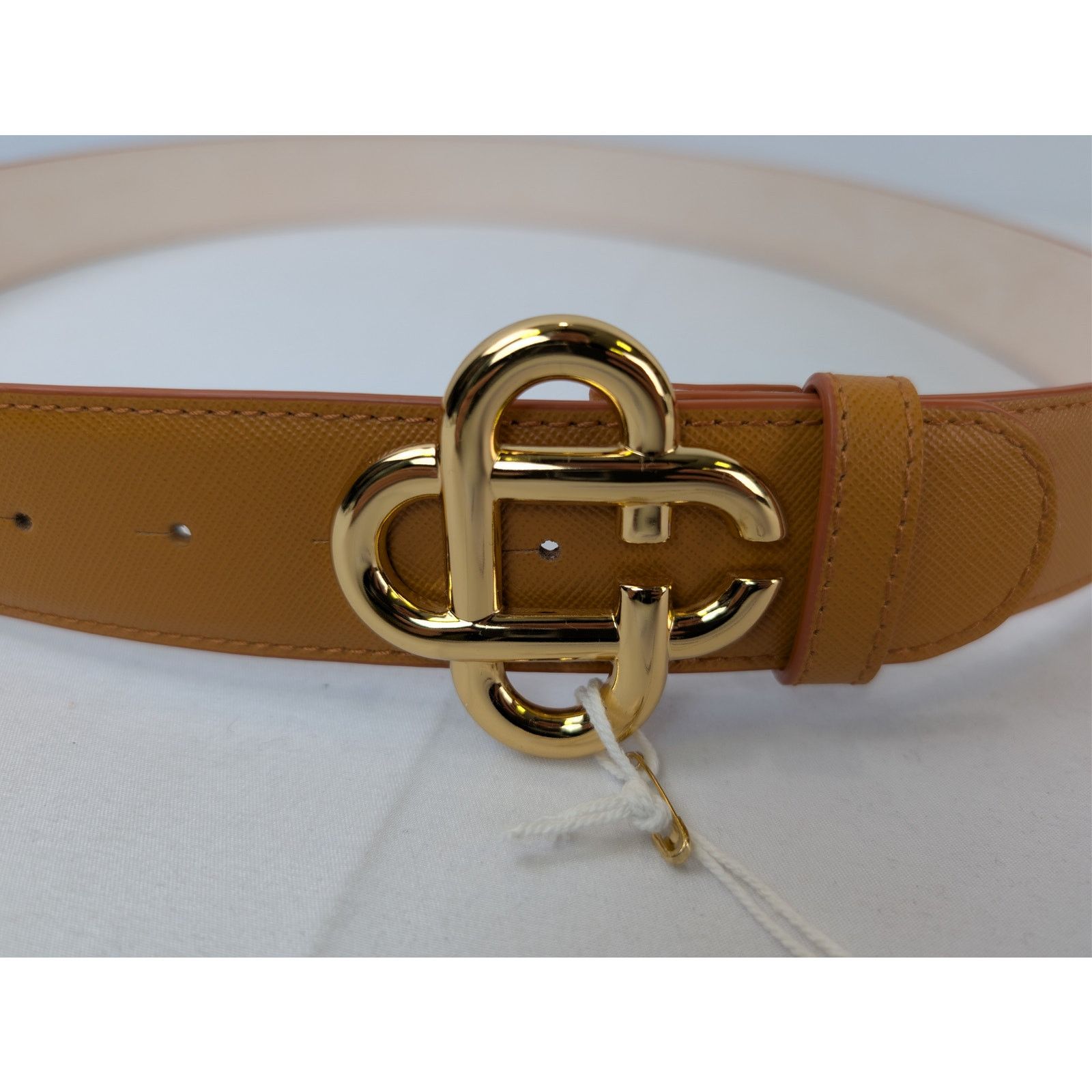 Casablanca o1rshd1 Size: 105cm / Men's Leather CC Logo Buckle Belt Tan Size 42 - 6 Thumbnail