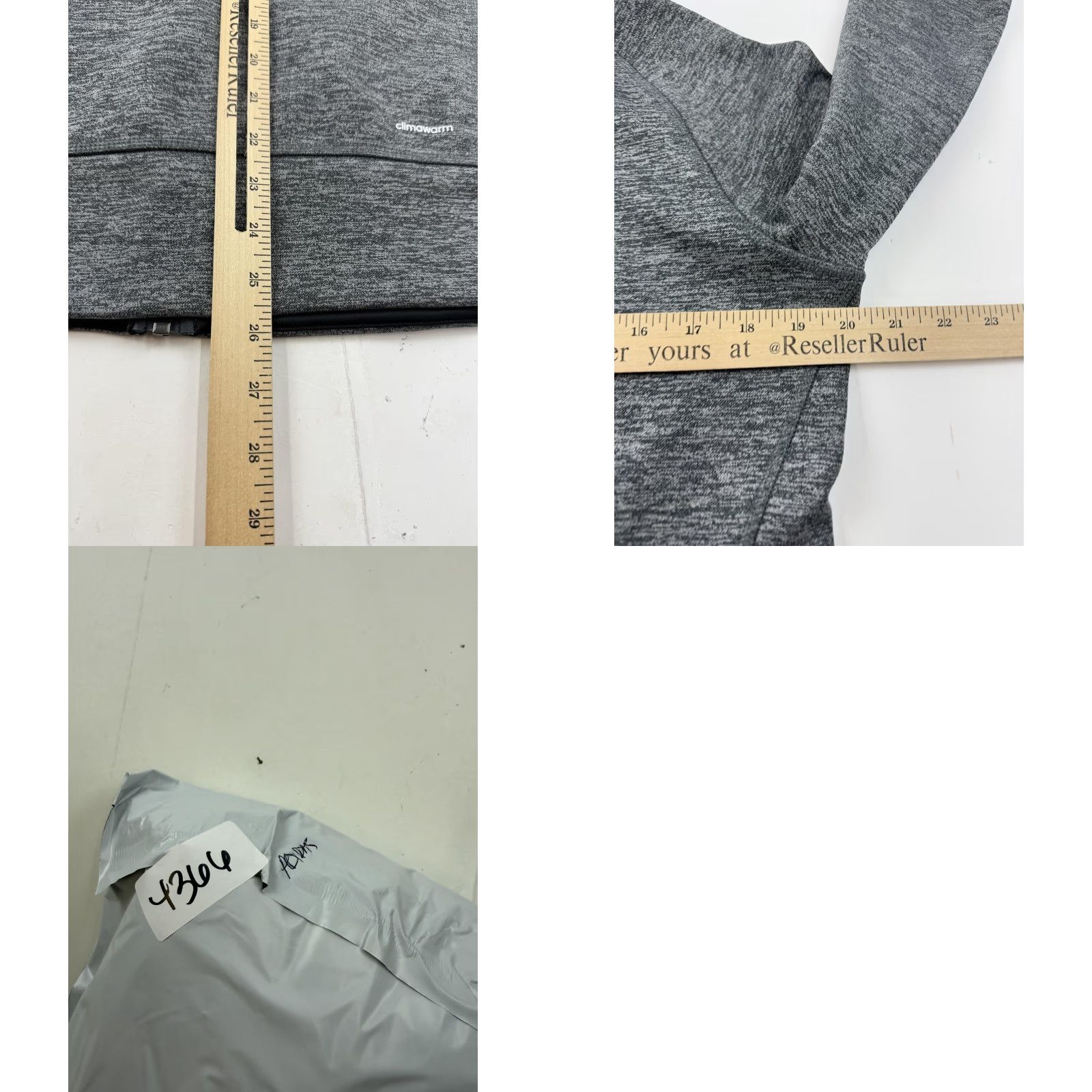 Adidas Adidas Hoodie Sweatshirt Womens Medium Gray Full Zip Climawarm Fleece Lined Logo Size M / US 6-8 / IT 42-44 - 8 Thumbnail