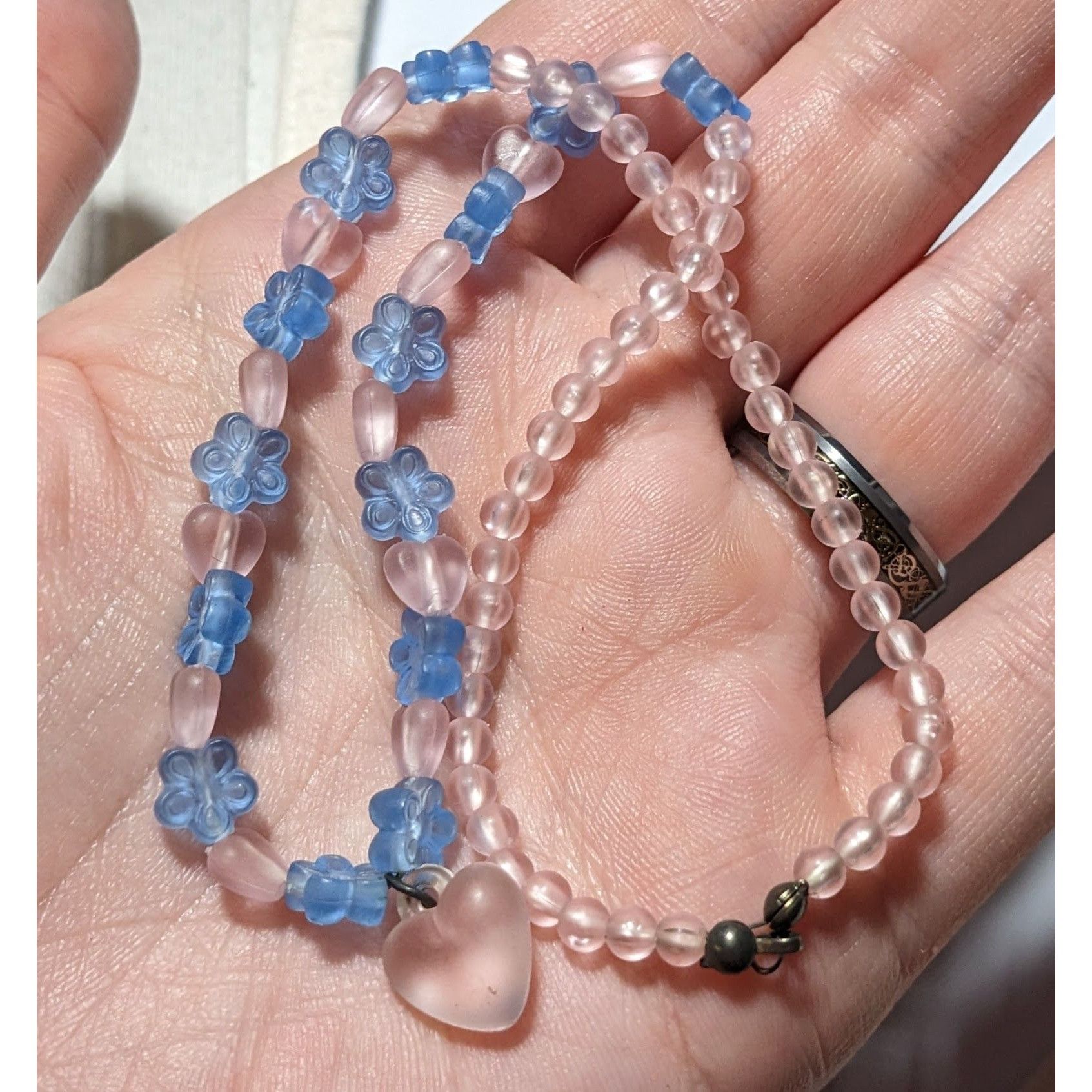 Other Kidcore Coquette Flower Heart Beaded Necklace Size ONE SIZE - 6 Thumbnail