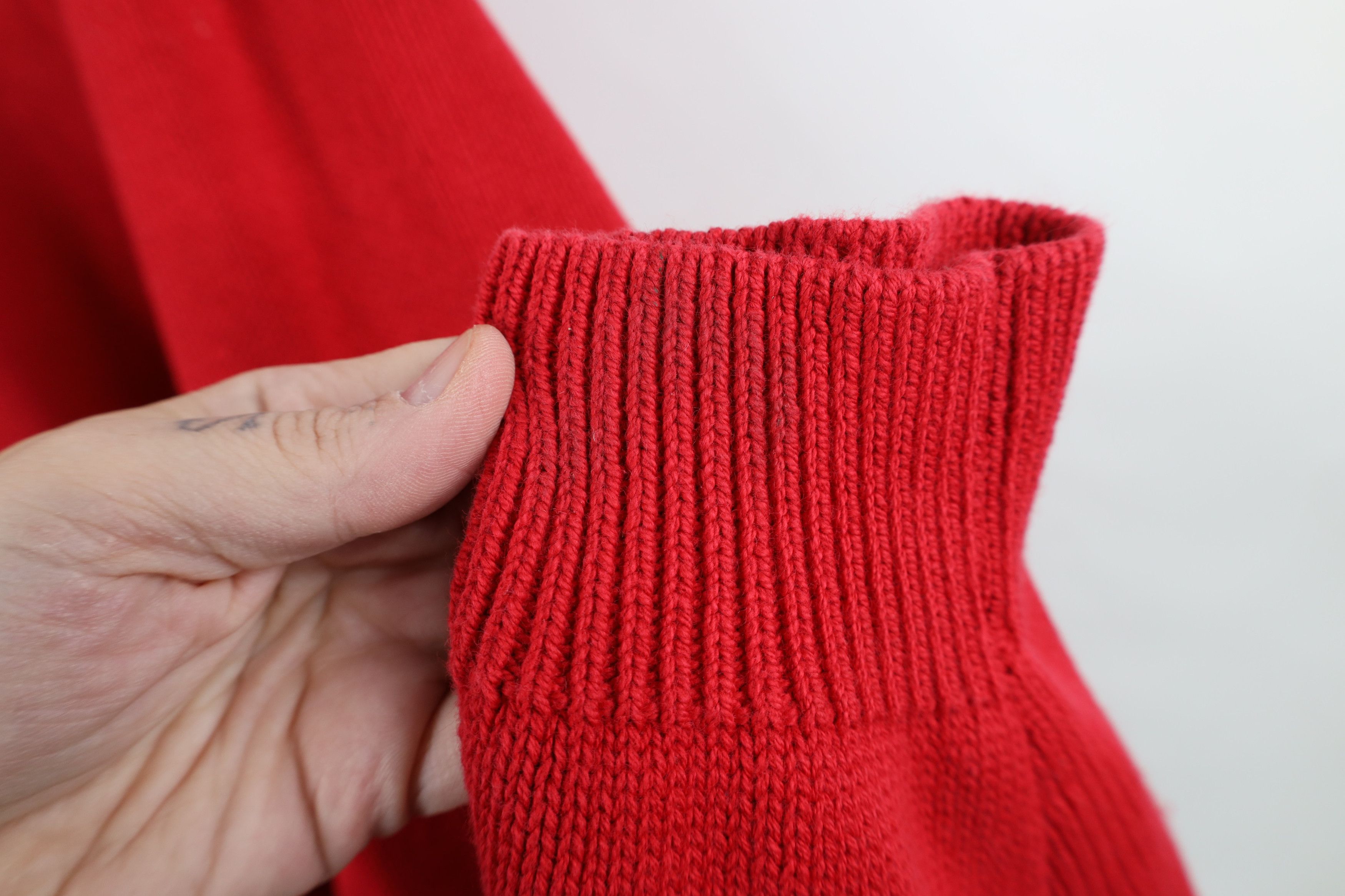 Lands' End Vintage 90s Lands End Cotton Knit Cardigan Sweater Red USA Size US XL / EU 56 / 4 - 7 Thumbnail