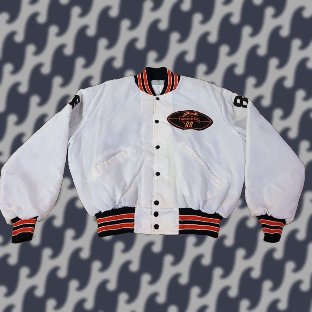 Vintage VINTAGE DeLong Pennsbury Falcons Bomber Jacket Men's XL White Nylon Lined Polyester 80s 90s Pockets Regular Coat/Jacket Mens Size US XL / EU 56 / 4 - 1 Thumbnail