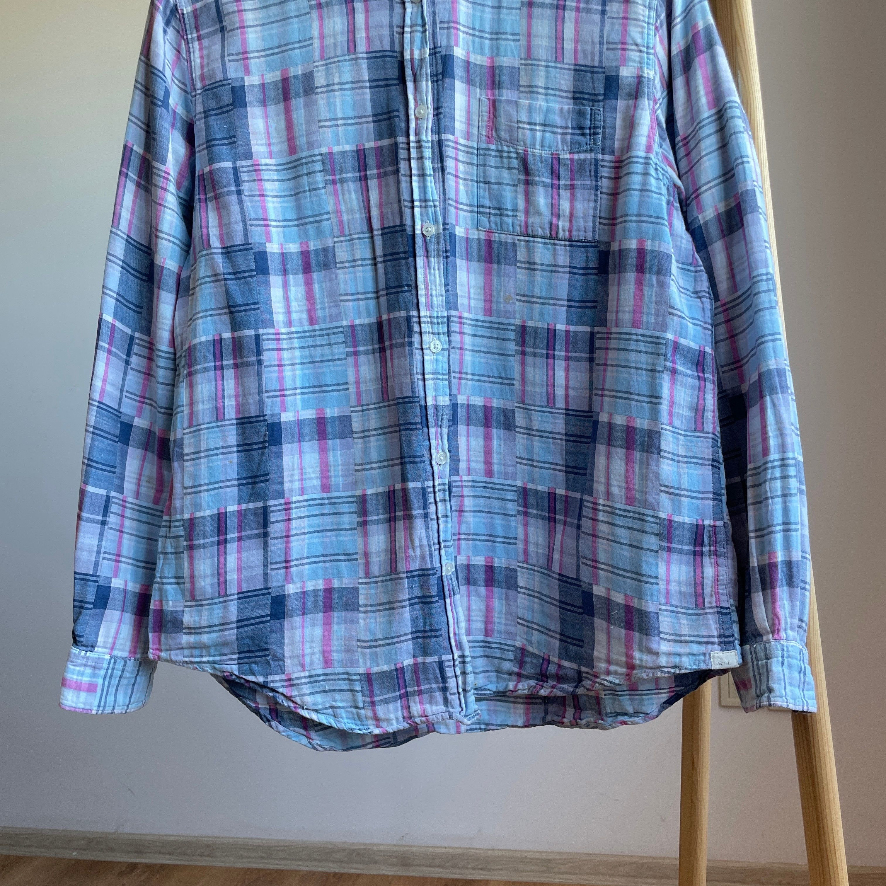 Acne Studios Acne Studios Womens Pop Base Patchwork Shirt Size EUR 38 Size XS / US 0-2 / IT 36-38 - 4 Thumbnail