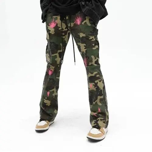 Individualized Shirts Camouflage Baggy Cargo Flare Pants Size US 32 / EU 48 - 1 Thumbnail