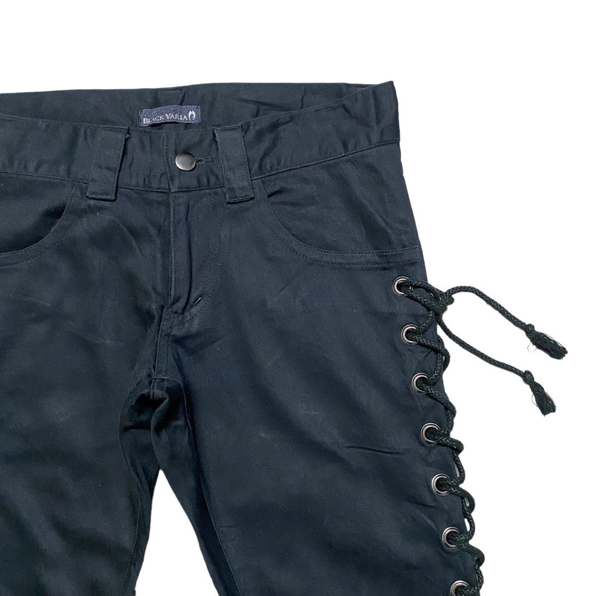 Japanese Brand BLACK VARIA Lace Up Skinny Jeans Size US 29 - 5 Thumbnail