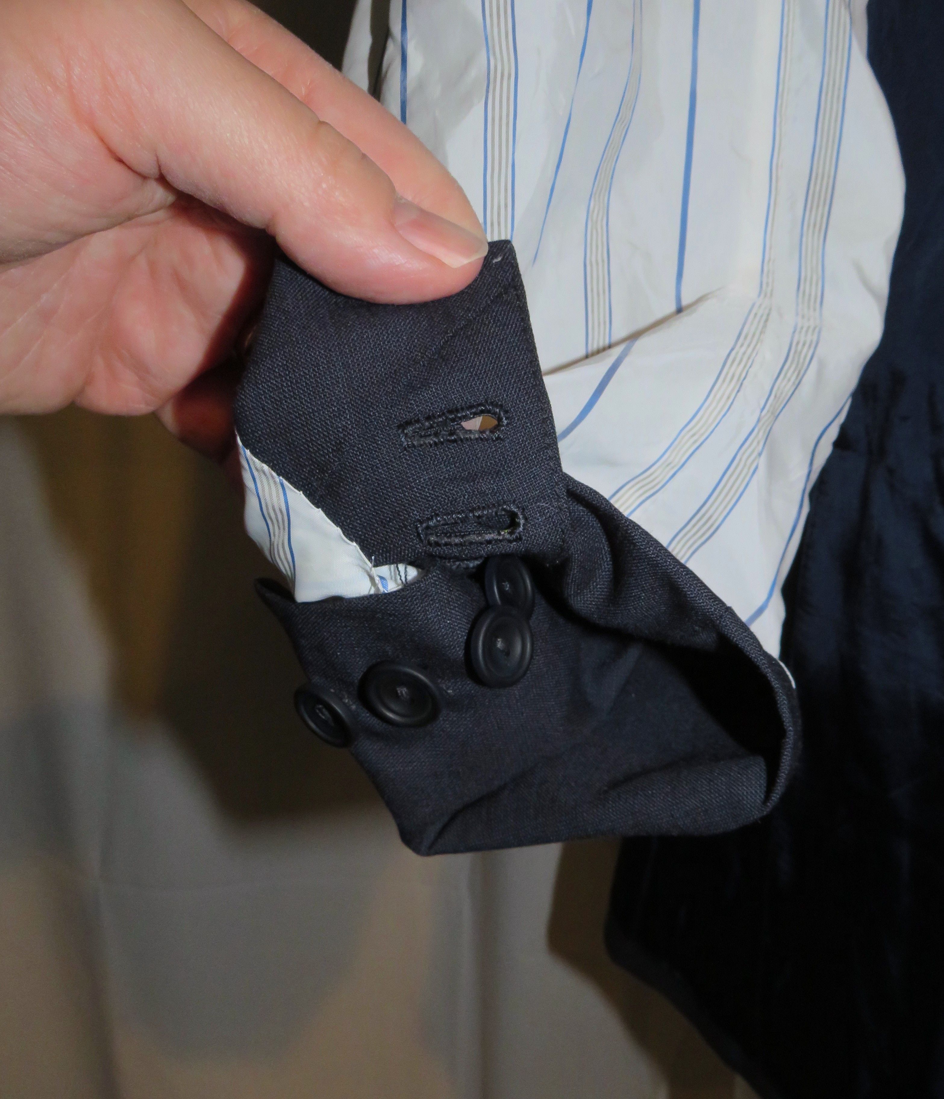 Henry Poole Bespoke Savile Row Silk Blend Blue Tic Two Button Suit 38S Size 38S - 11 Thumbnail