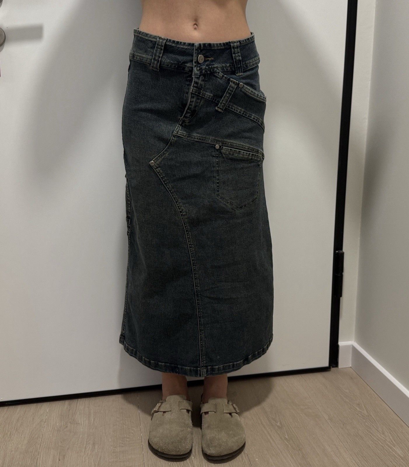 Other Tulip Jeans vintage avant garde Denim y2k midi skirt Size S Size 25" / US 0 / IT 36 - 2 Thumbnail