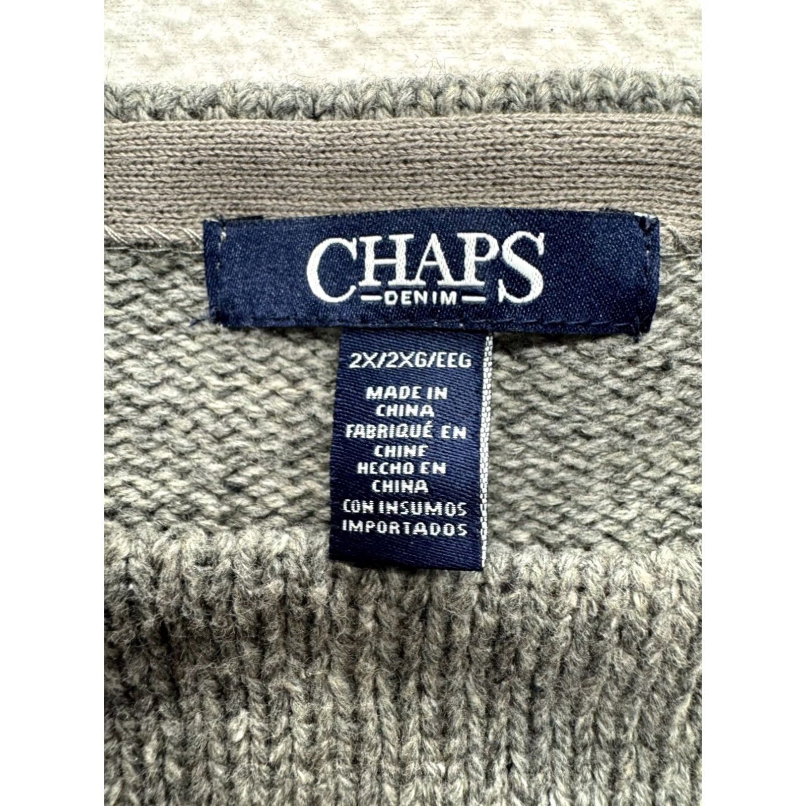 Chaps Chaps Women Fair Isle Sweater 2XL Gray Pullover Size XXL / US 16-18 / IT 52-54 - 3 Thumbnail