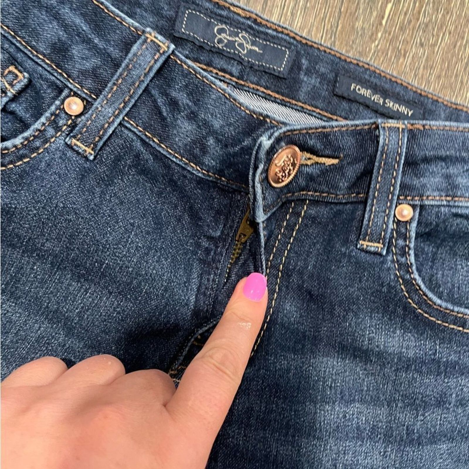 Jessica Simpson Jessica Simpson Forever Skinny Jeans Whisker Denim Medium 26 Size 26" / US 2 / IT 38 - 2 Thumbnail