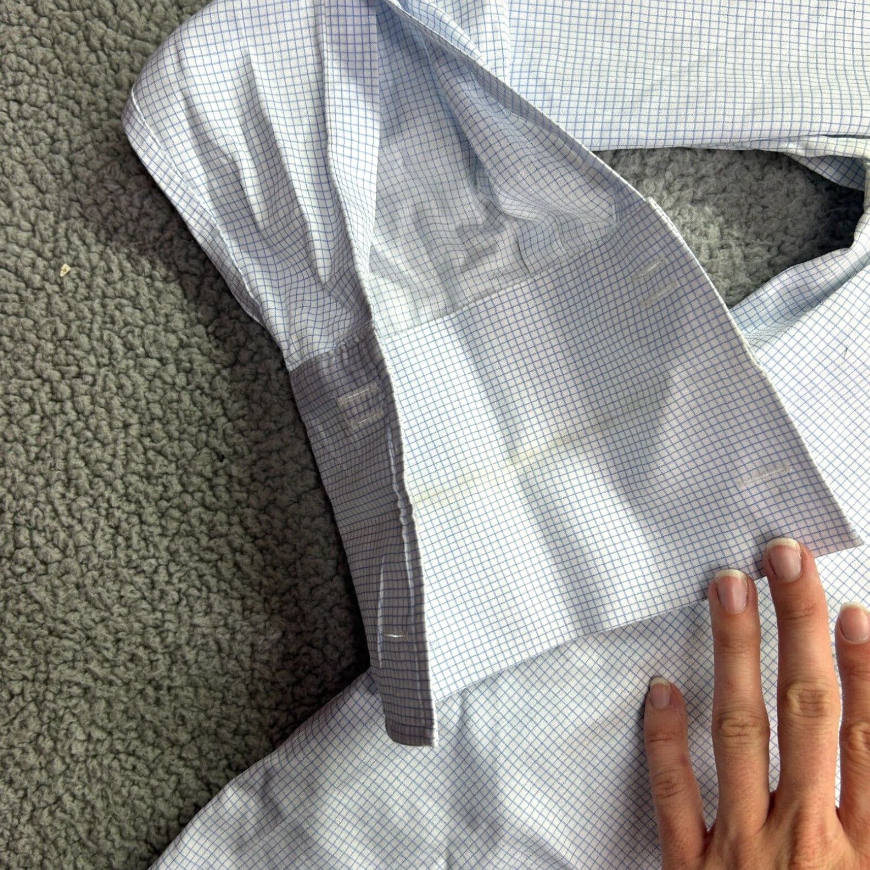 Charles Tyrwhitt Charles Tyrwhitt Shirt Men's 17 White Dress Check Non Iron Slim Fit Button Down Size 46R - 7 Thumbnail