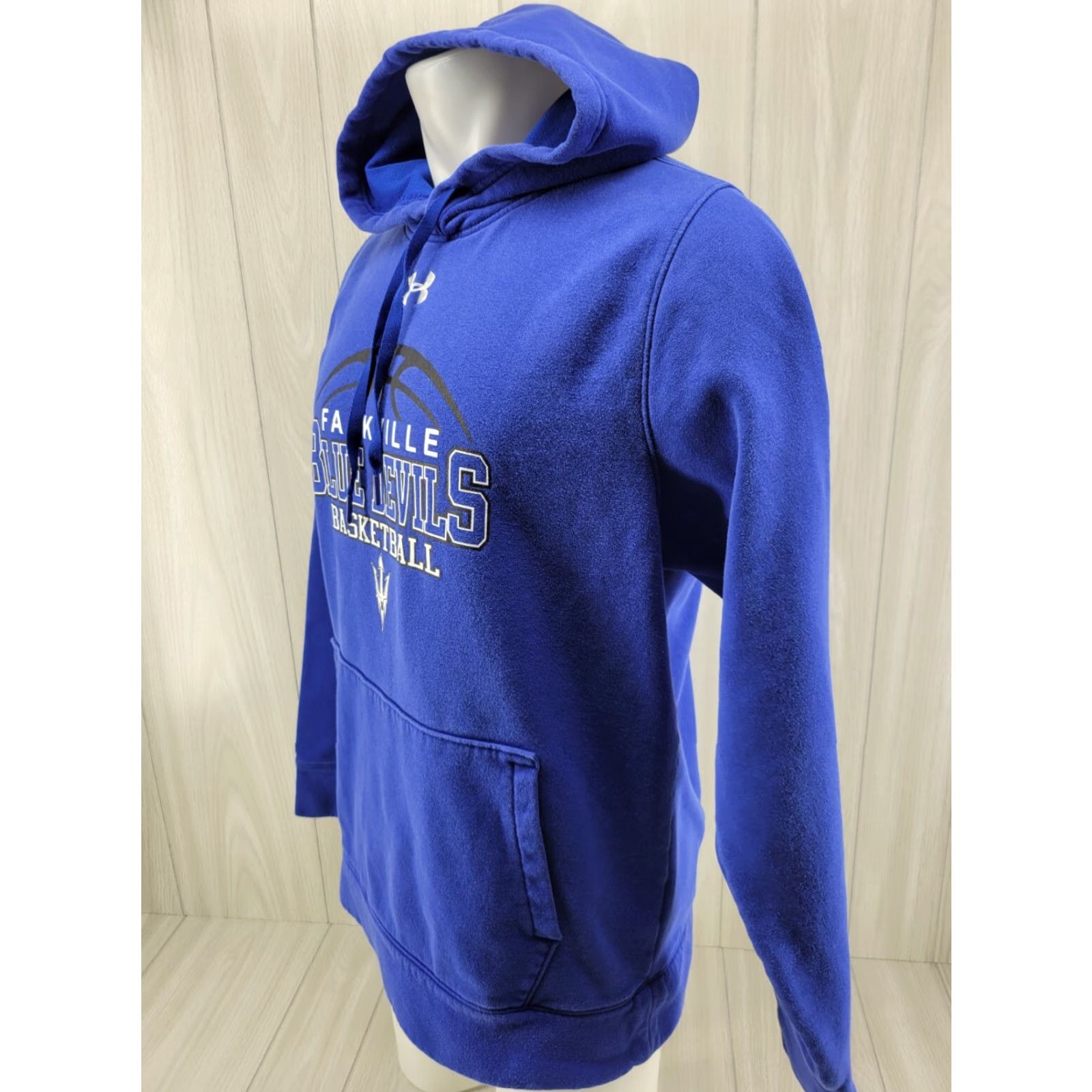 Under Armour Under Armour Men's Blue Hoodie Falkville Basketball Blue Devils Alabama Med Blue Pullover Hoodie 28.5" Down Back Mens Size US M / EU 48-50 / 2 - 5 Thumbnail
