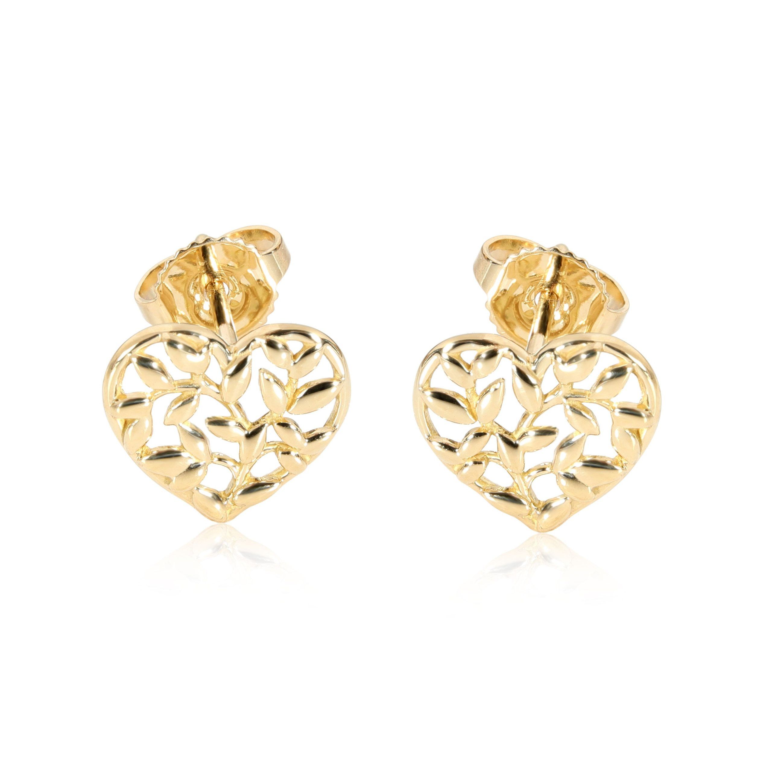image of Tiffany Co Tiffany & Co. Paloma Picasso Olive Leaf Earrings In 18K Yellow Gold, Women's