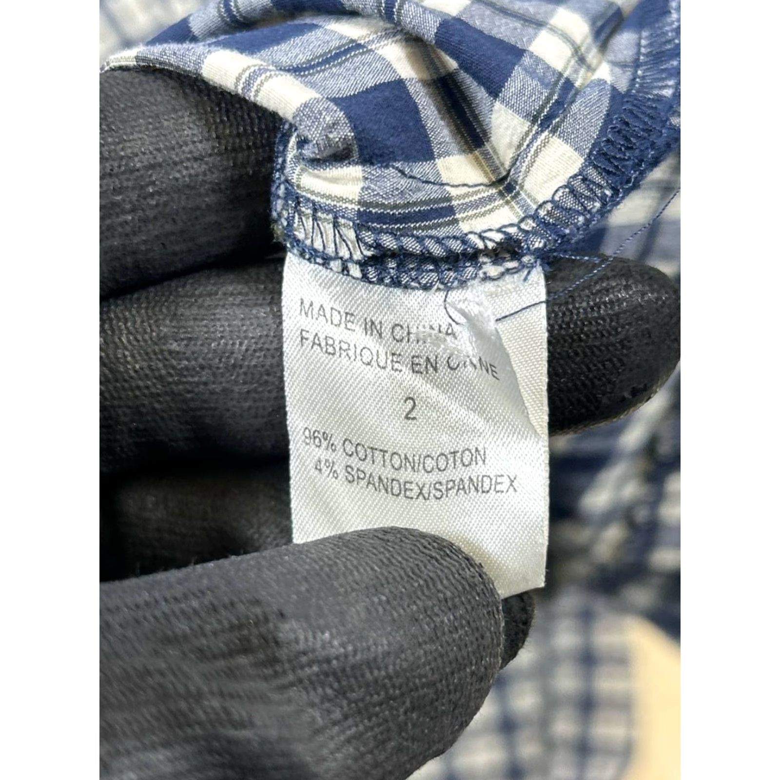Theory VINTAGE Theory Shirt Dress Women 2 Short Cotton Plaid Collared Button Casual Spring Summer Womens Size XS / US 0-2 / IT 36-38 - 4 Thumbnail