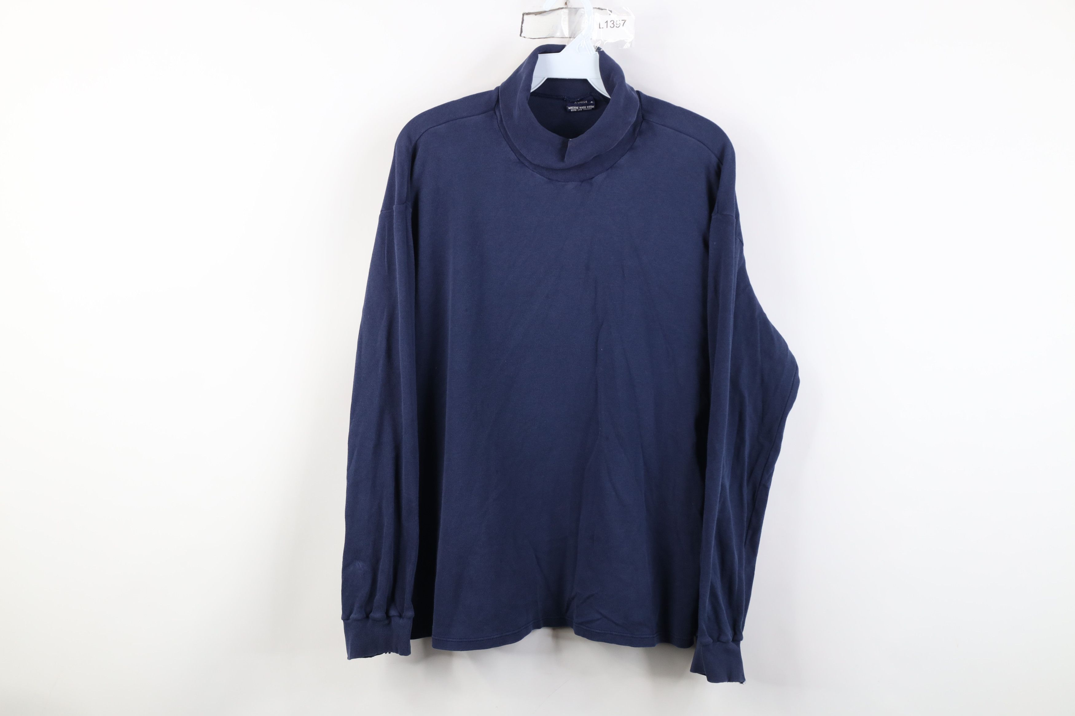 Vintage Vintage 70s Streetwear Turtleneck Long Sleeve T-Shirt USA Size XL / US 12-14 / IT 48-50 - 1 Thumbnail