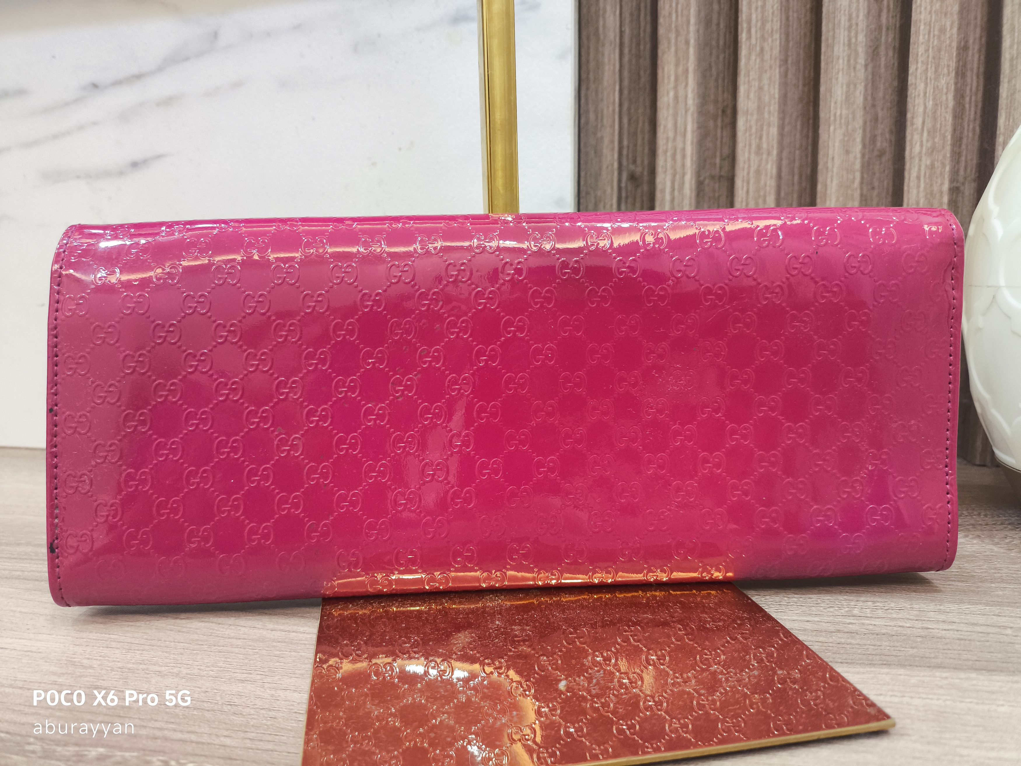 Gucci Gucci Micro Guccissima Pink Patent Leather Clutch Bag Size ONE SIZE - 2 Thumbnail
