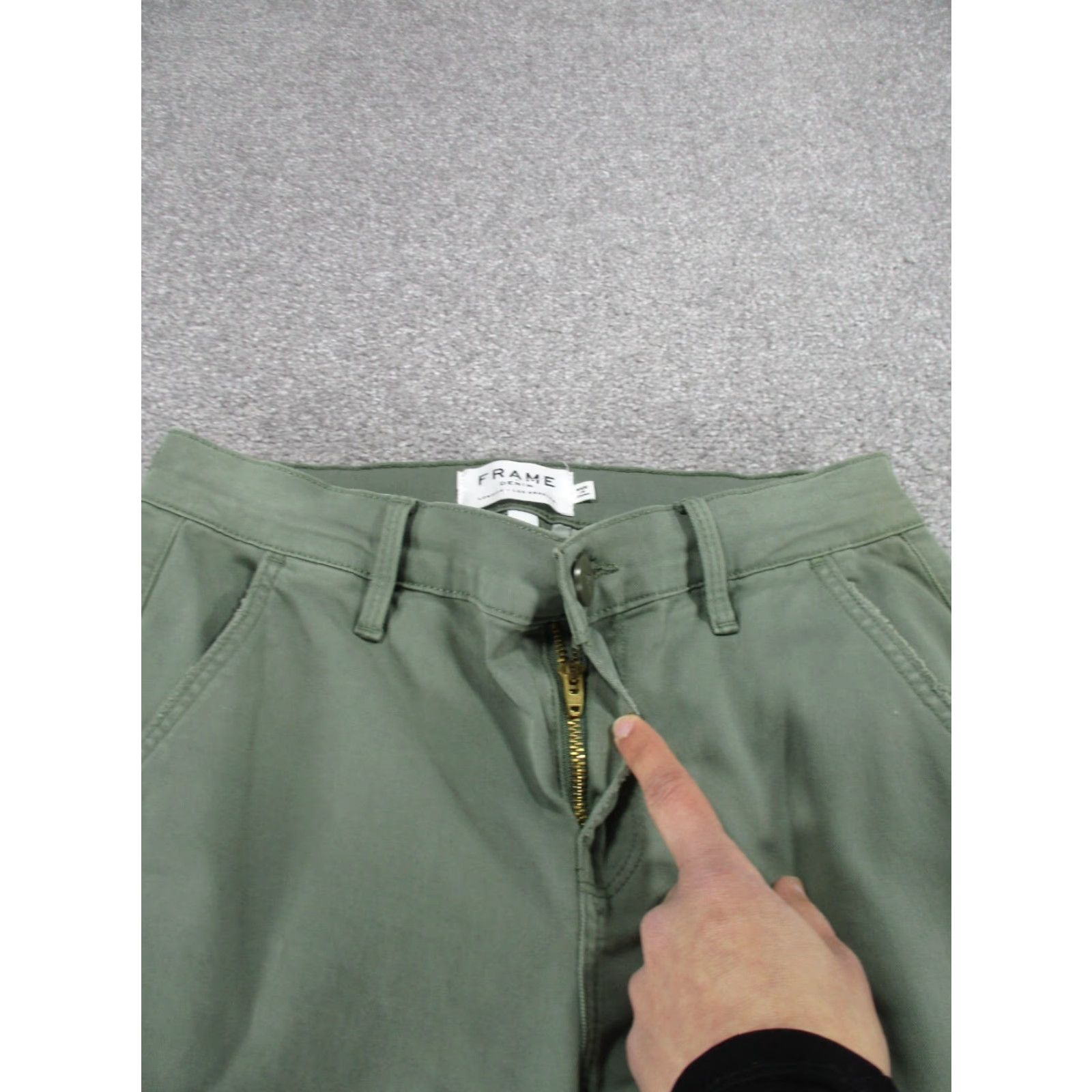 Frame FRAME Pants Women 26 Green Cargo Skinny Twill Cotton Blend Solid Womens Size 26" / US 2 / IT 38 - 4 Thumbnail