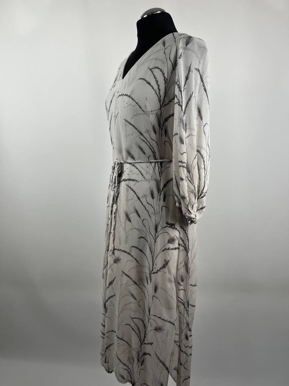 Allsaints AllSaints Joelle Lowestoft Maxi Dress White Wheat Print Size L / US 10 / IT 46 - 2 Thumbnail