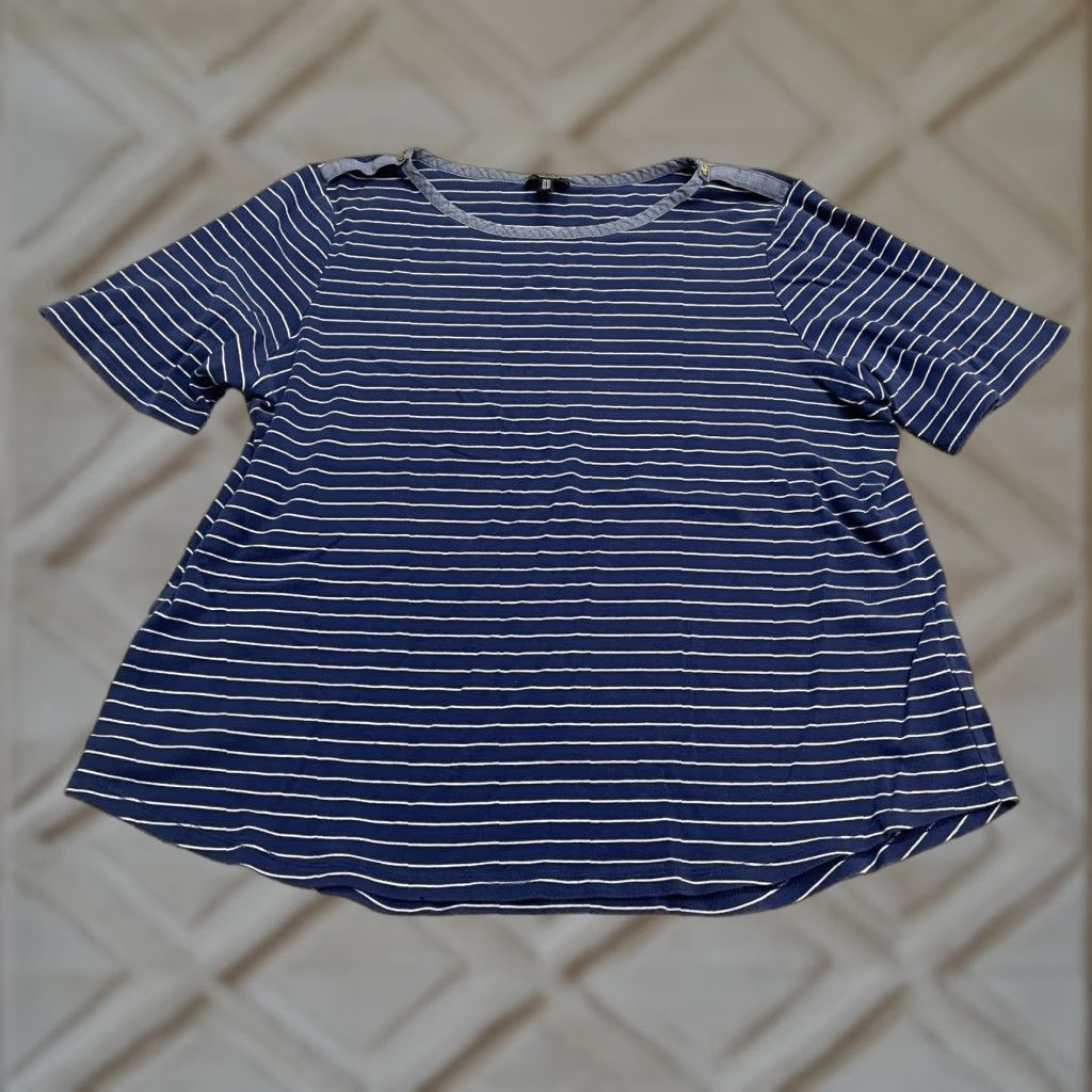 Jones New York Jones New York T-Shirt Womens 3X Striped Short Sleeve Round Neck Blue White Size XXL / US 16-18 / IT 52-54 - 1 Thumbnail