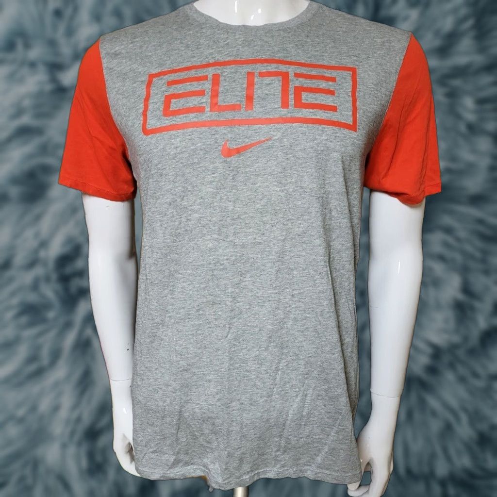 Nike Nike Elite Dri-Fit T Shirt Medium Gray Orange Nike Graphic Tee Mens Size US M / EU 48-50 / 2 - 1 Thumbnail